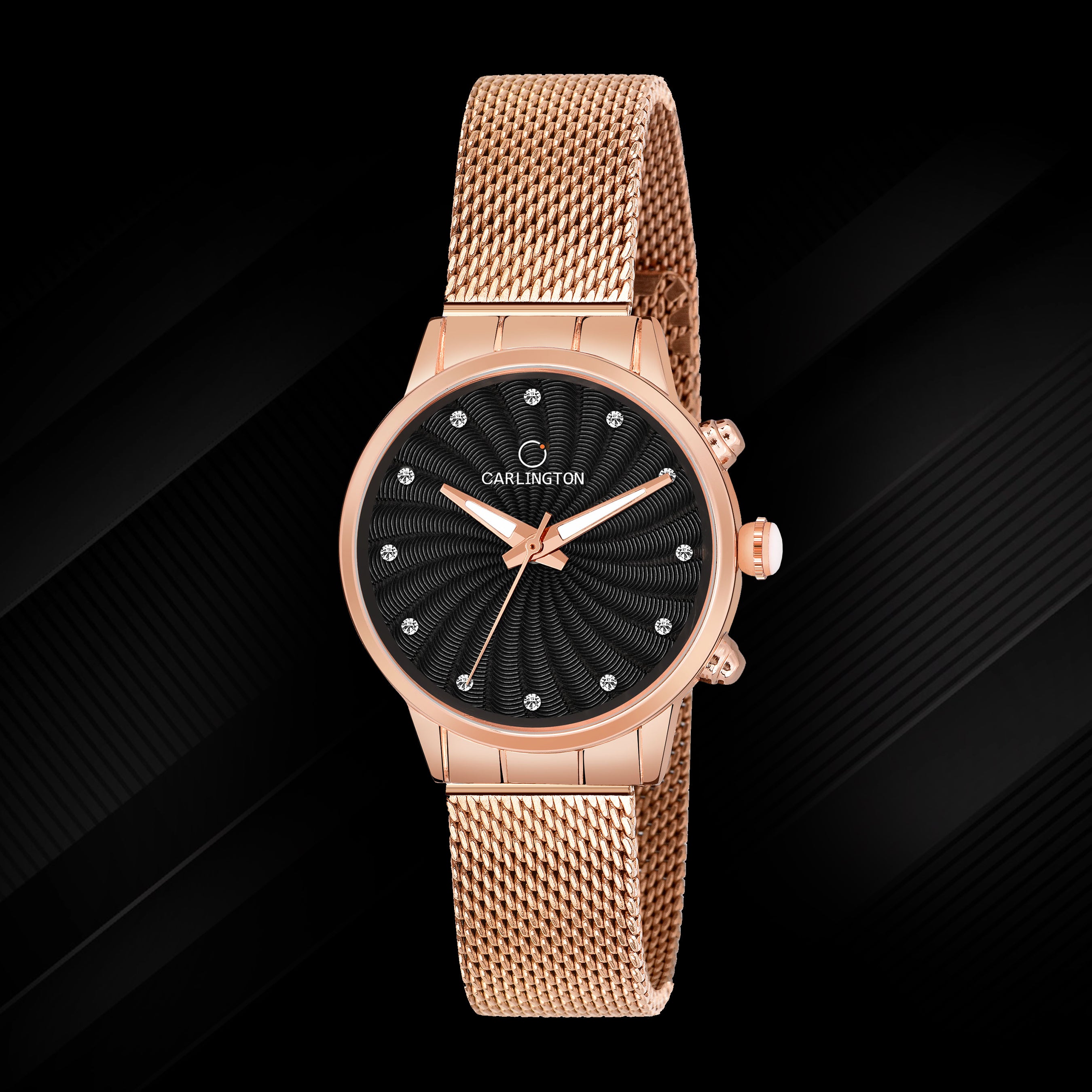Carlington Elite Ladies Self Adjustable Mesh Strap Water Resistant Analog Watch - For Women CT2017