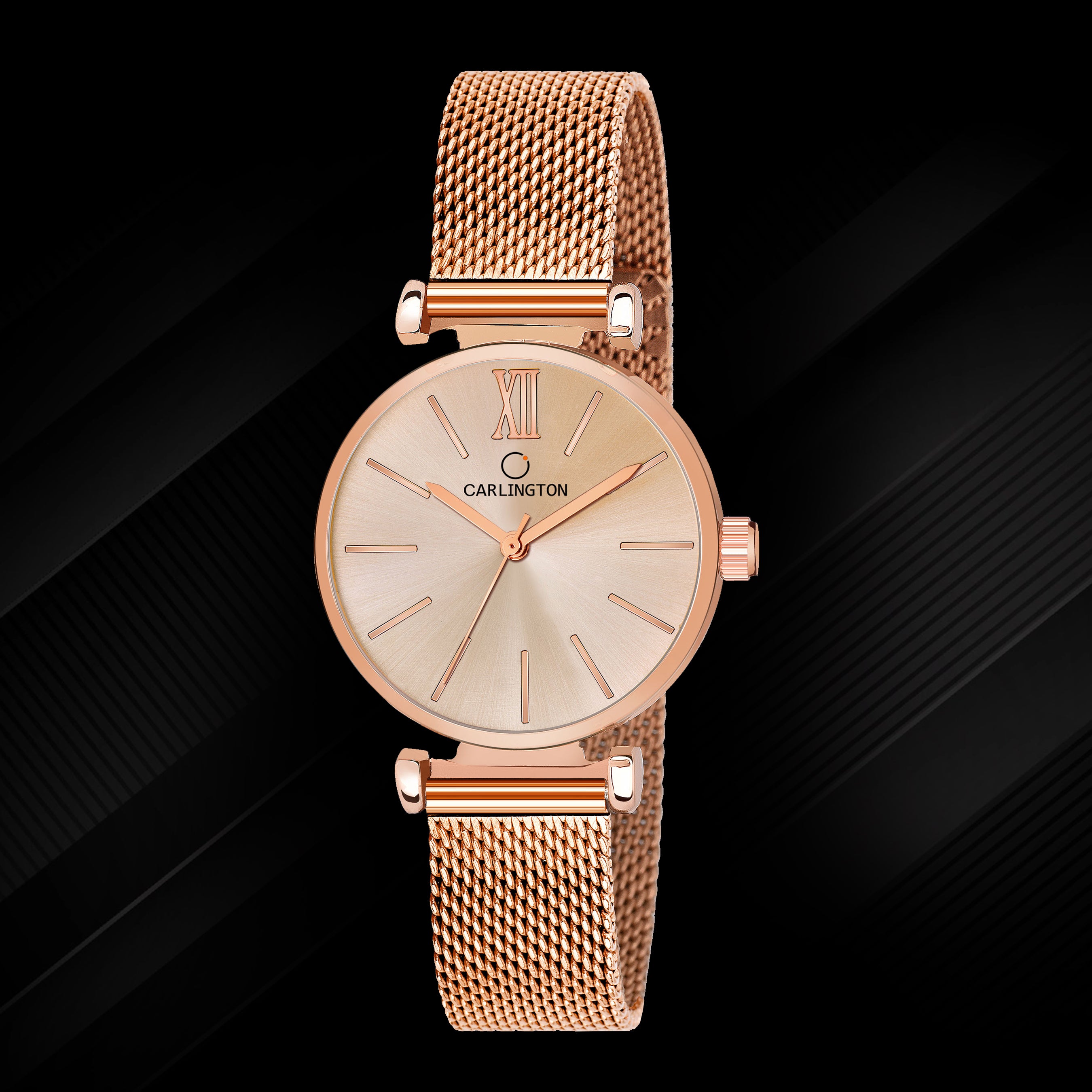 Carlington Elite Ladies Self Adjustable Mesh Strap Water Resistant Analog Watch - For Women CT2016