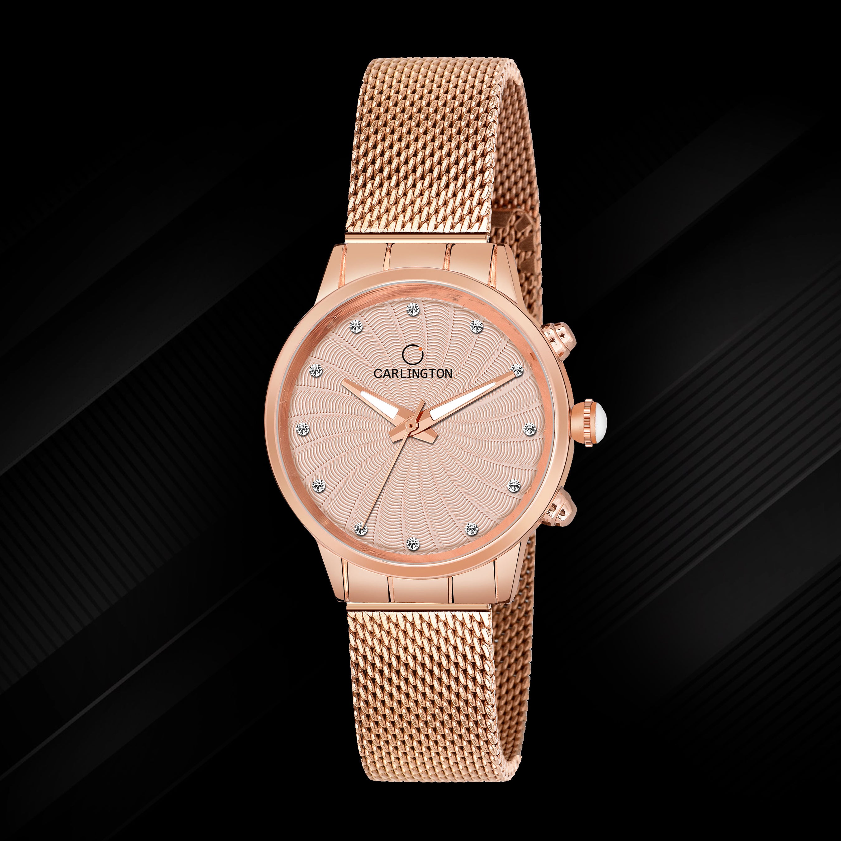 Carlington Elite Ladies Self Adjustable Mesh Strap Water Resistant Analog Watch - For Women CT2017