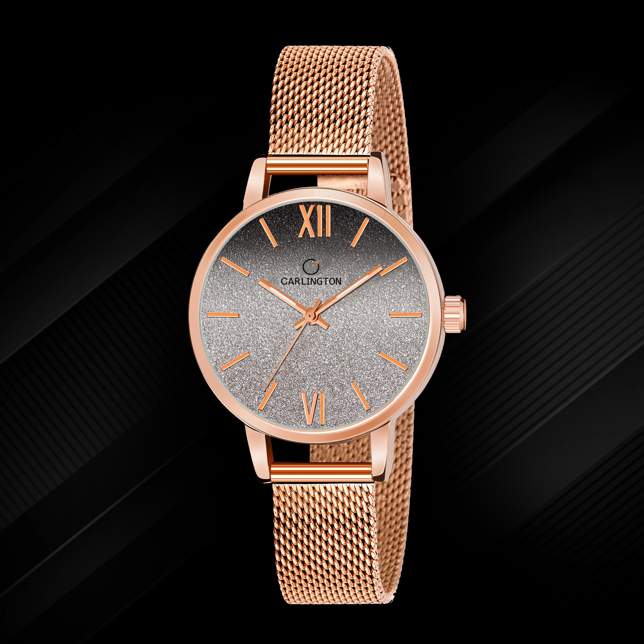 Carlington Elite Ladies Self Adjustable Mesh Strap Water Resistant Analog Watch - For Women CT2018