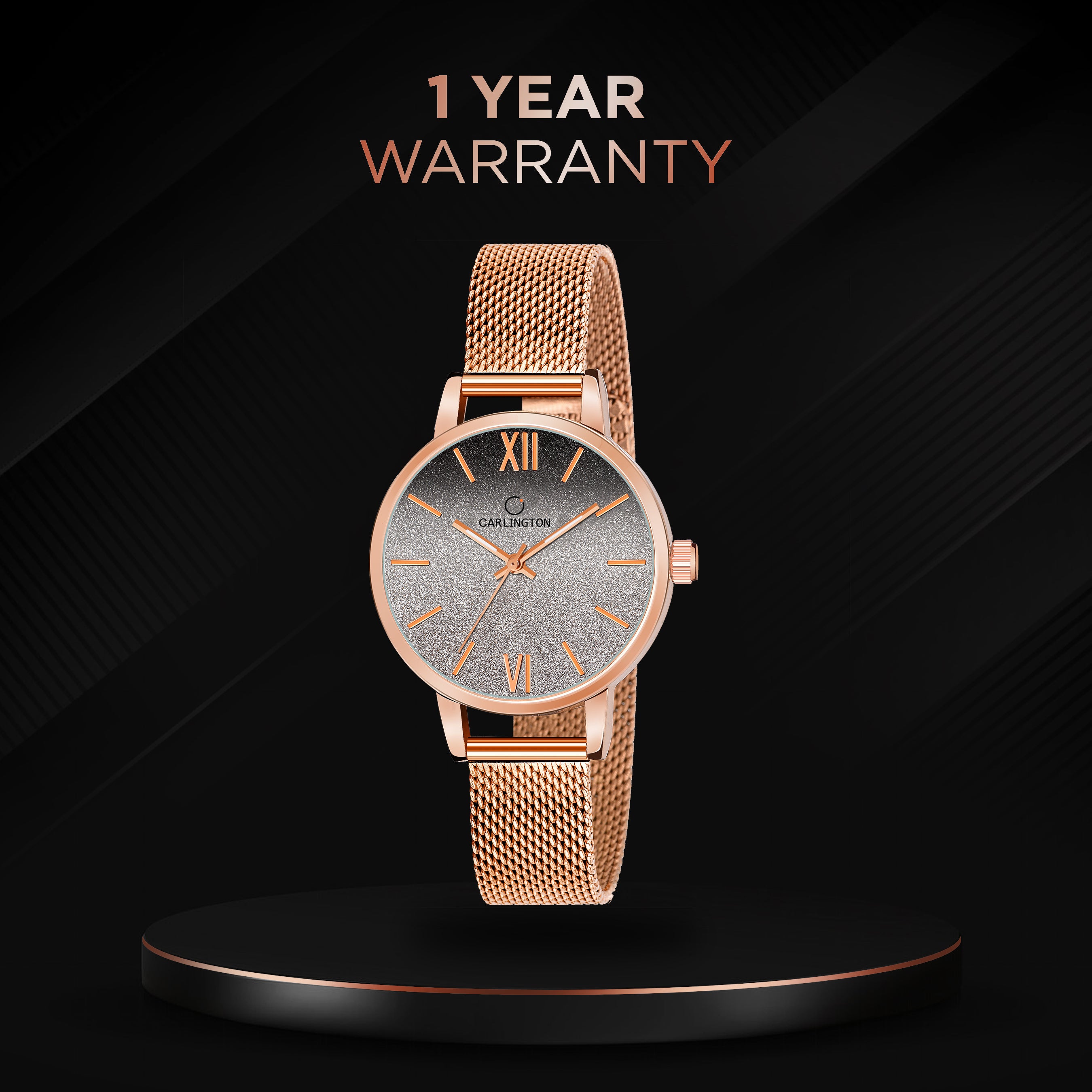 Carlington Elite Ladies Self Adjustable Mesh Strap Water Resistant Analog Watch - For Women CT2018