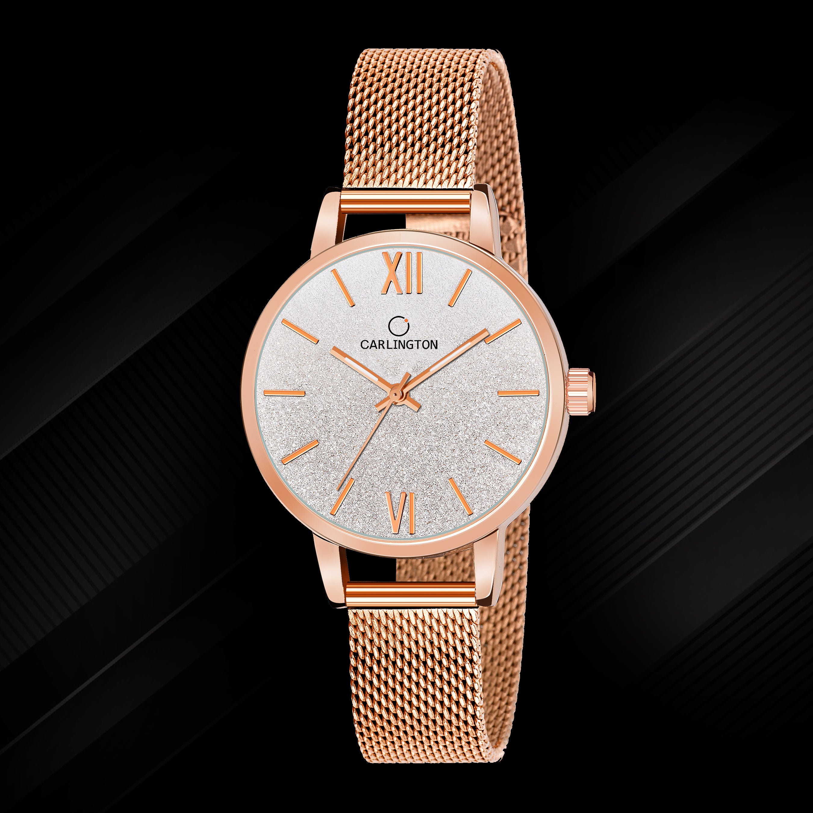 Carlington Elite Ladies Self Adjustable Mesh Strap Water Resistant Analog Watch - For Women CT2018