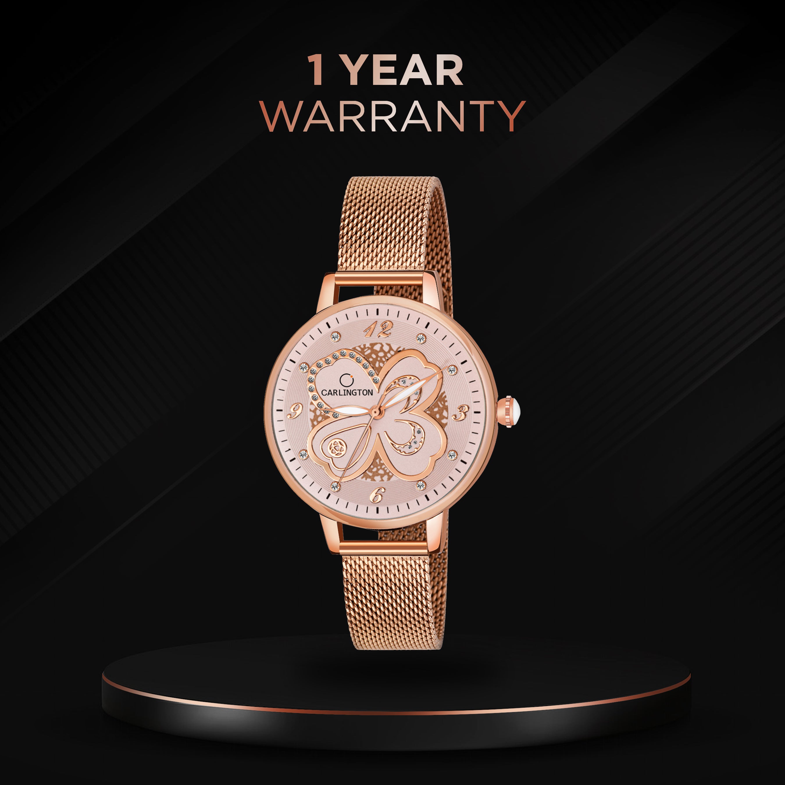 Carlington Elite Ladies Self Adjustable Mesh Strap Water Resistant Analog Watch - For Women CT2019