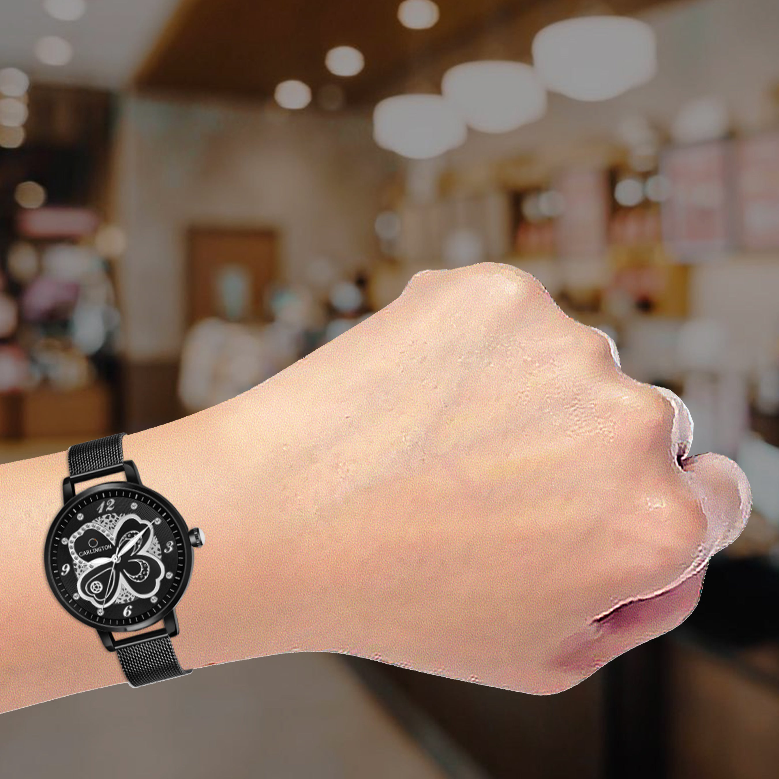 Carlington Elite Ladies Self Adjustable Mesh Strap Water Resistant Analog Watch - For Women CT2019