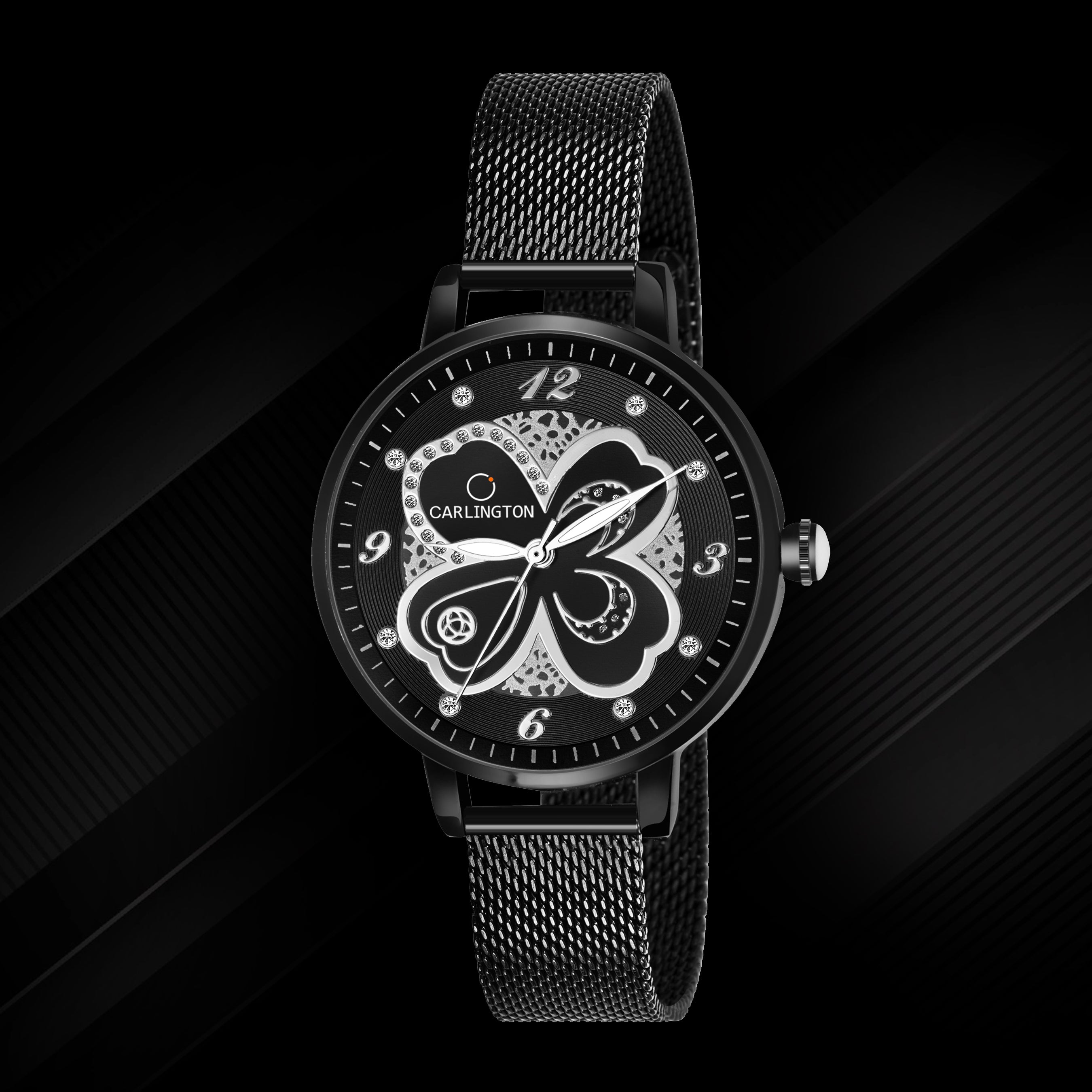 Carlington Elite Ladies Self Adjustable Mesh Strap Water Resistant Analog Watch - For Women CT2019