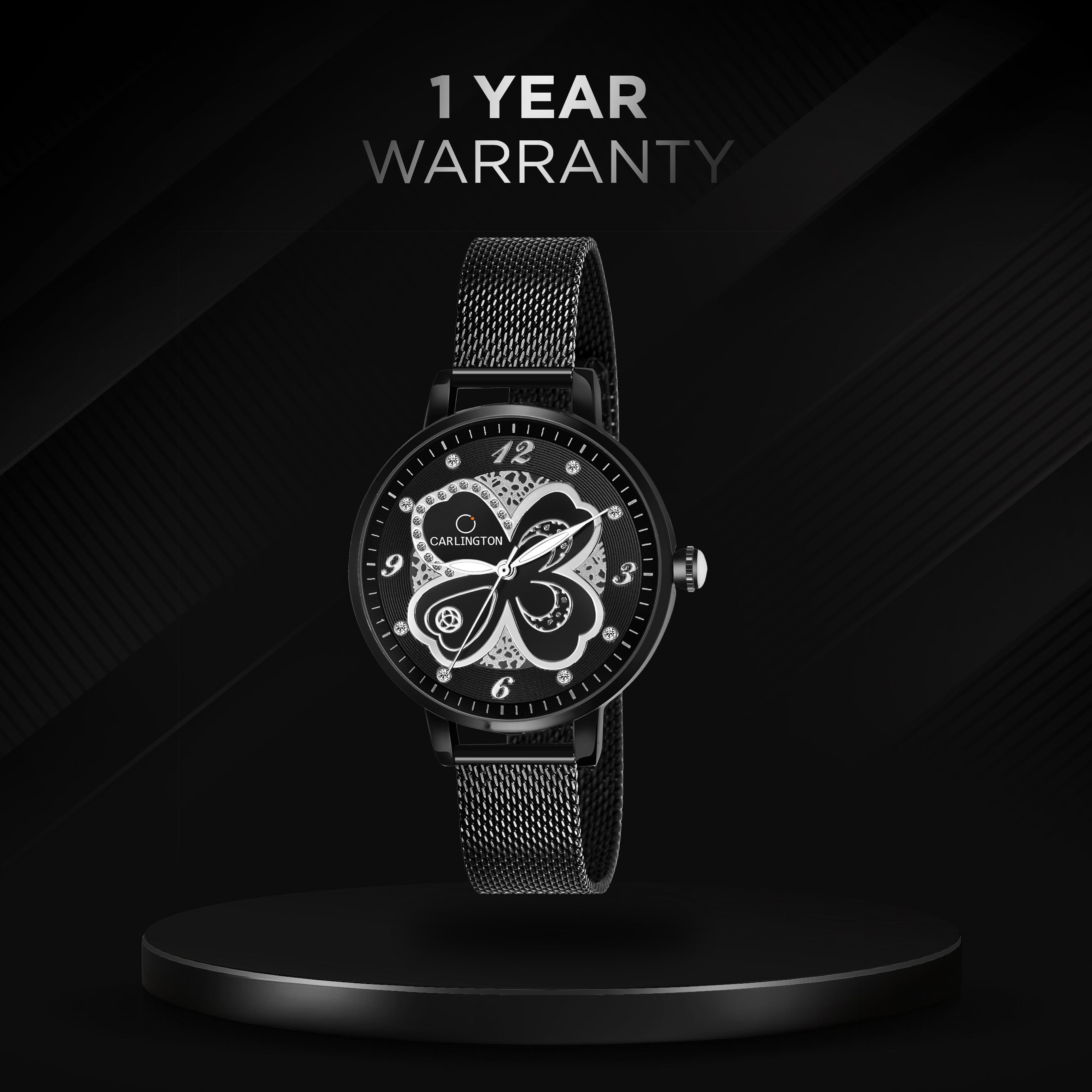 Carlington Elite Ladies Self Adjustable Mesh Strap Water Resistant Analog Watch - For Women CT2019