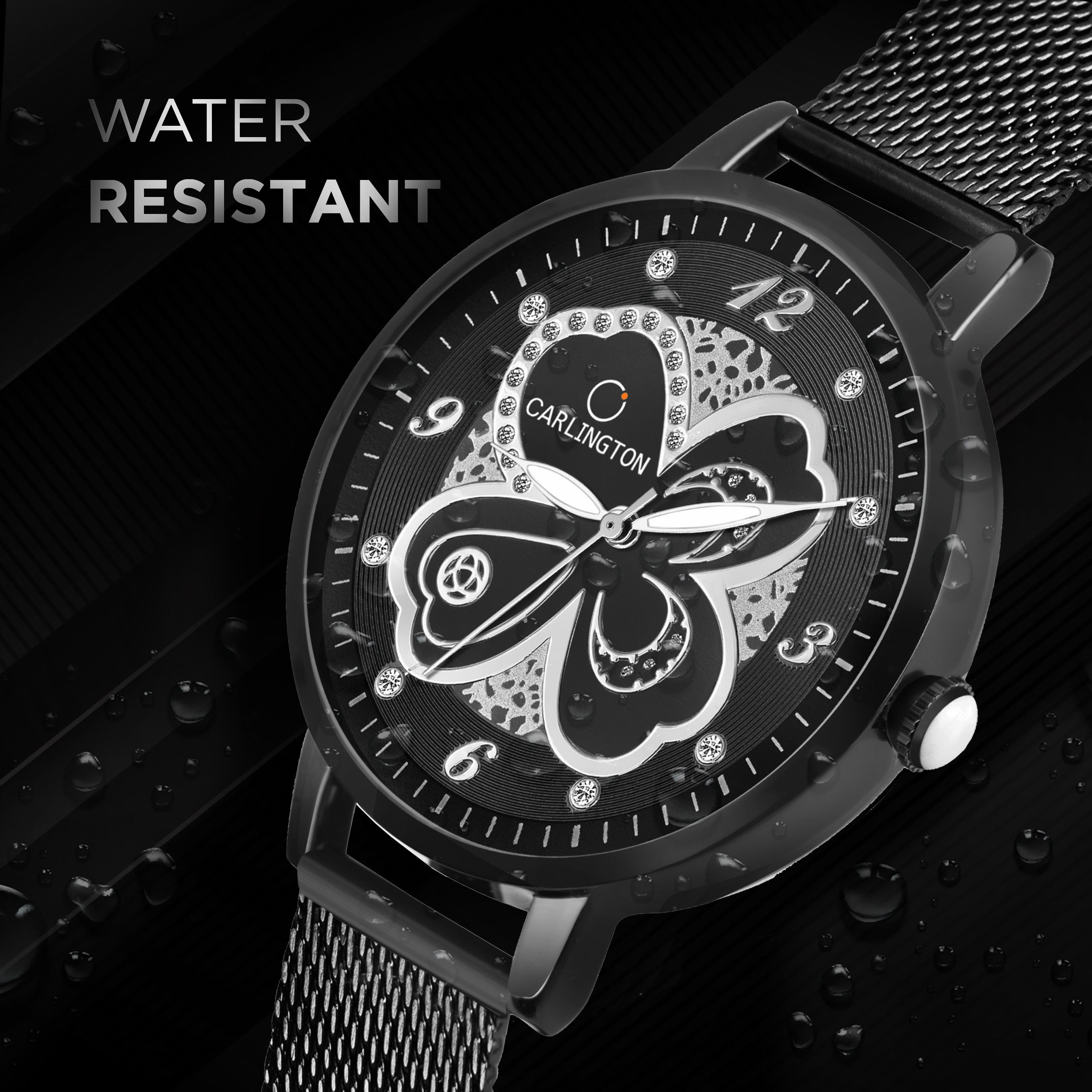 Carlington Elite Ladies Self Adjustable Mesh Strap Water Resistant Analog Watch - For Women CT2019