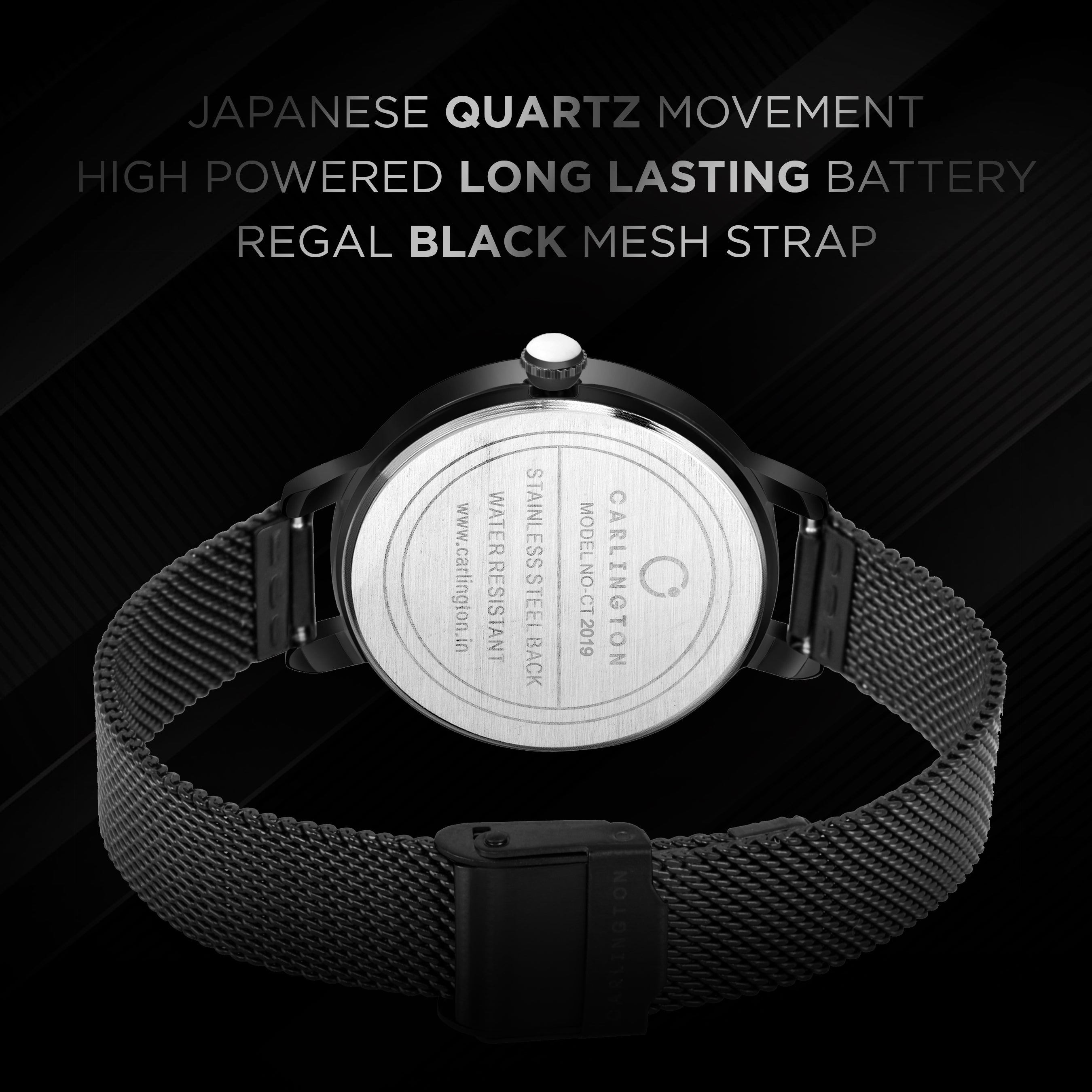 Carlington Elite Ladies Self Adjustable Mesh Strap Water Resistant Analog Watch - For Women CT2019