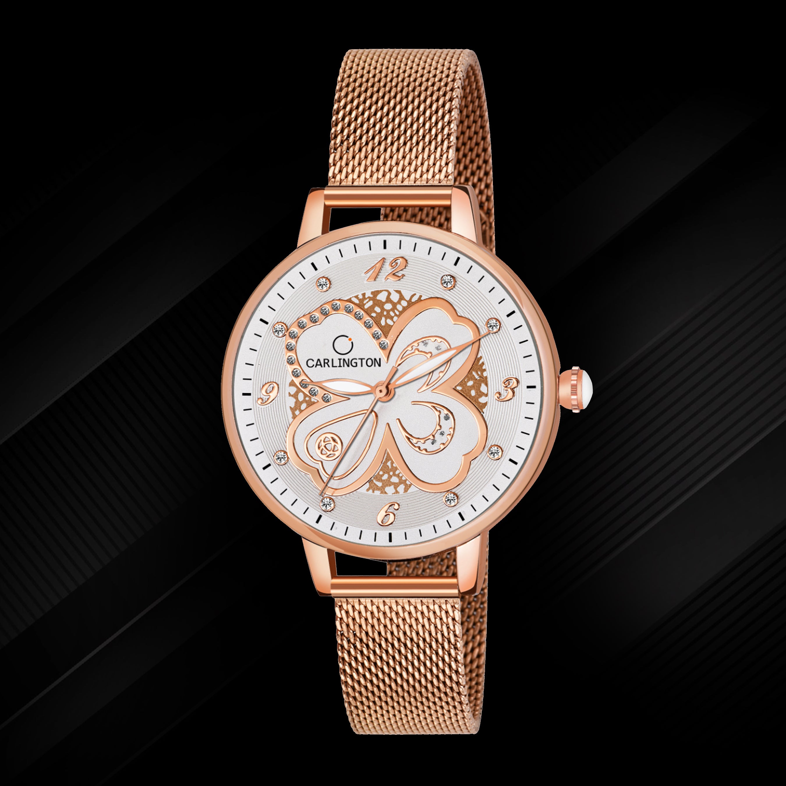 Carlington Elite Ladies Self Adjustable Mesh Strap Water Resistant Analog Watch - For Women CT2019