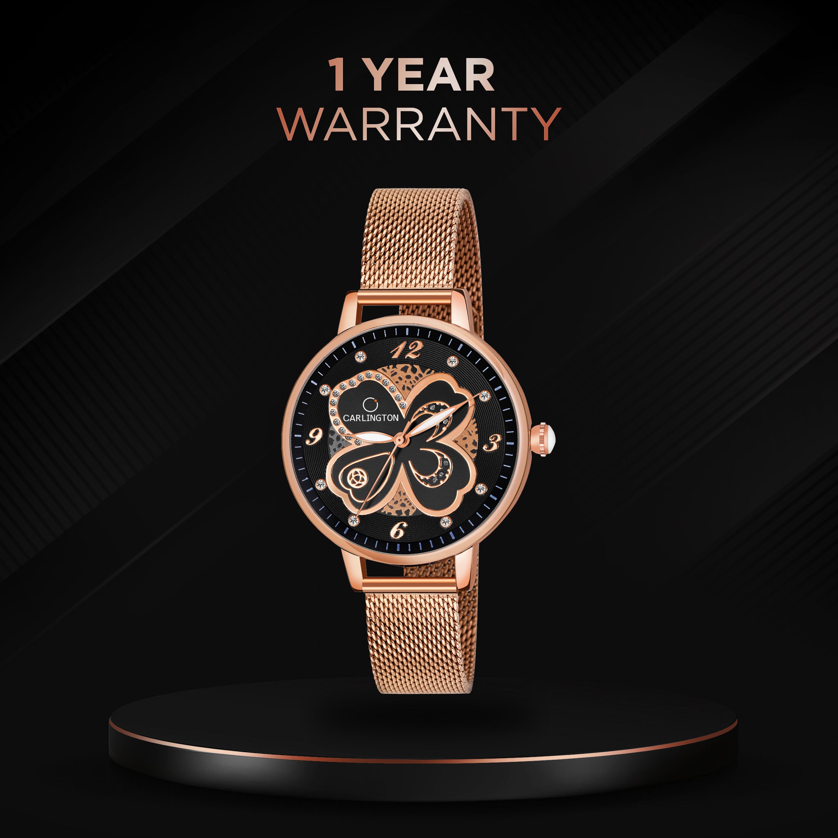 Carlington Elite Ladies Self Adjustable Mesh Strap Water Resistant Analog Watch - For Women CT2019