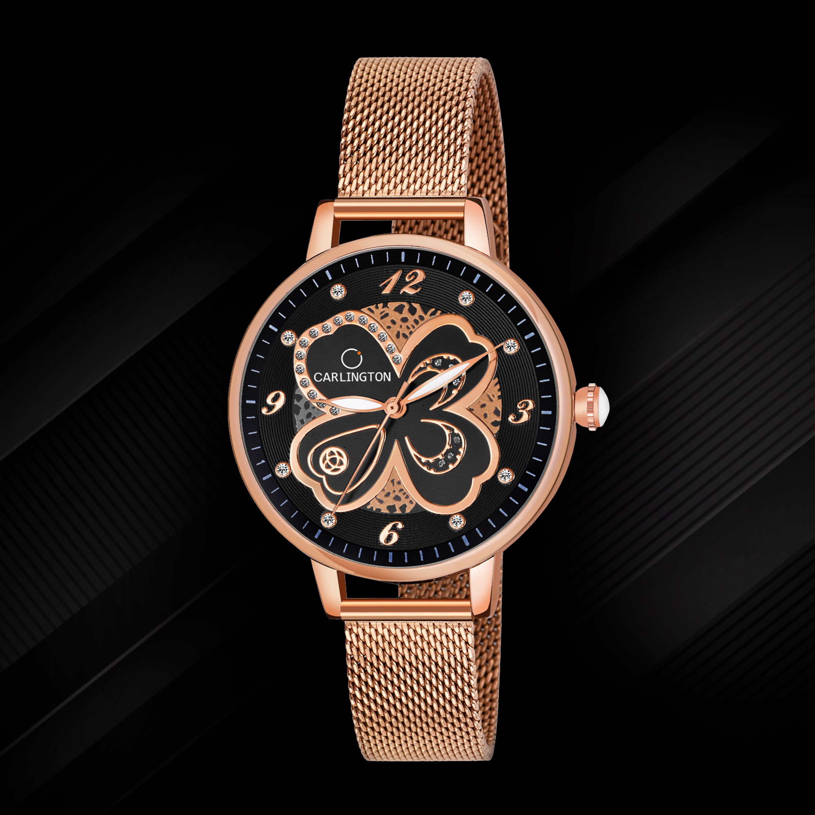 Carlington Elite Ladies Self Adjustable Mesh Strap Water Resistant Analog Watch - For Women CT2019