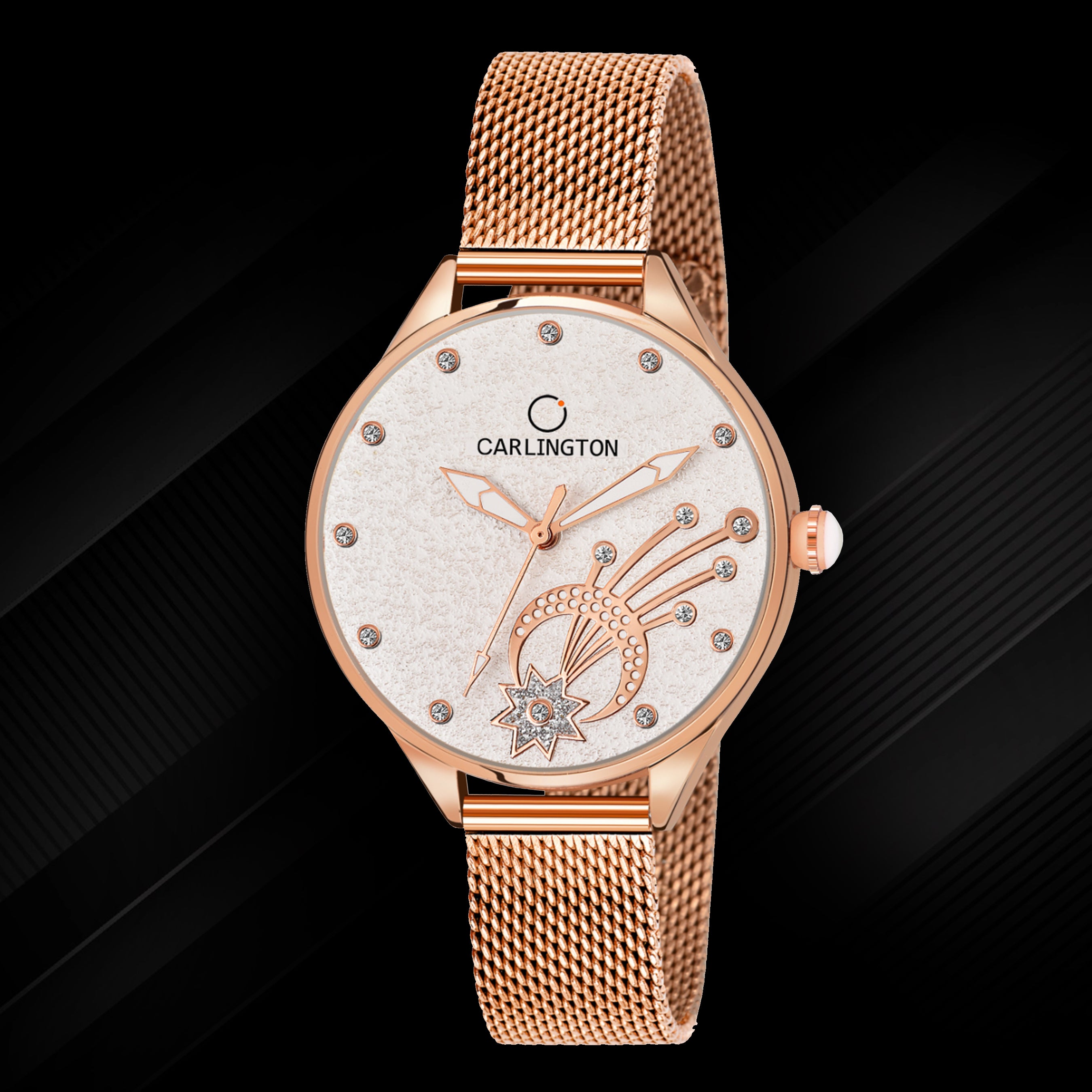 Carlington Elite Ladies Self Adjustable Mesh Strap Water Resistant Analog Watch - For Women CT2020