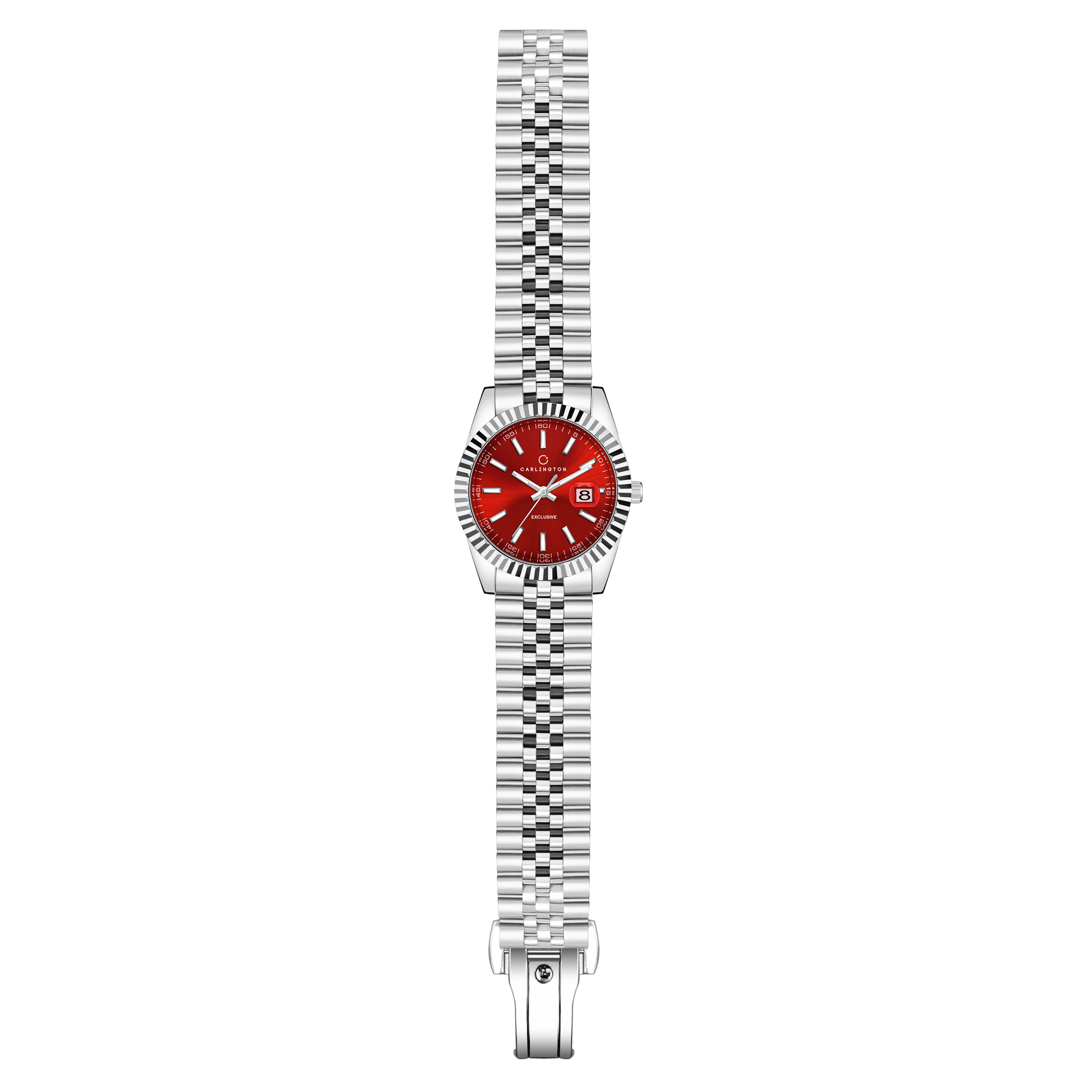 Carlington Analog Wrist Stainless Steel Watch For Men-Ct 8811 Red