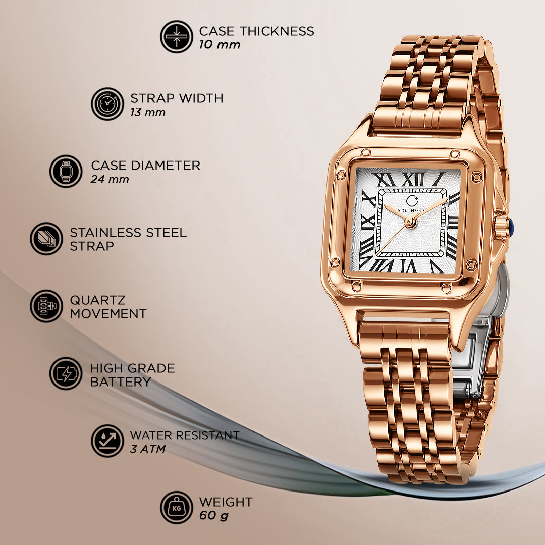 Carlington Diva Series Analog Women Wrist Watches with Stainless Steel Chain Strap | Premium Fashion Watches for Ladies | CT - 110