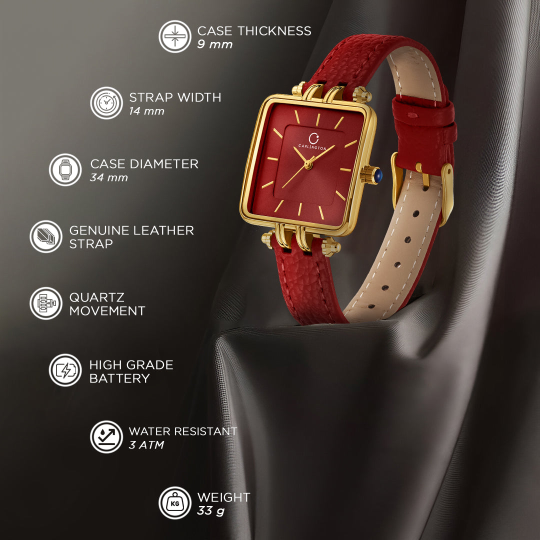 Carlington Aura Series Analog Women Wrist Watches with Premium Leather Belt Strap Fashion Watches for Ladies - CT_209