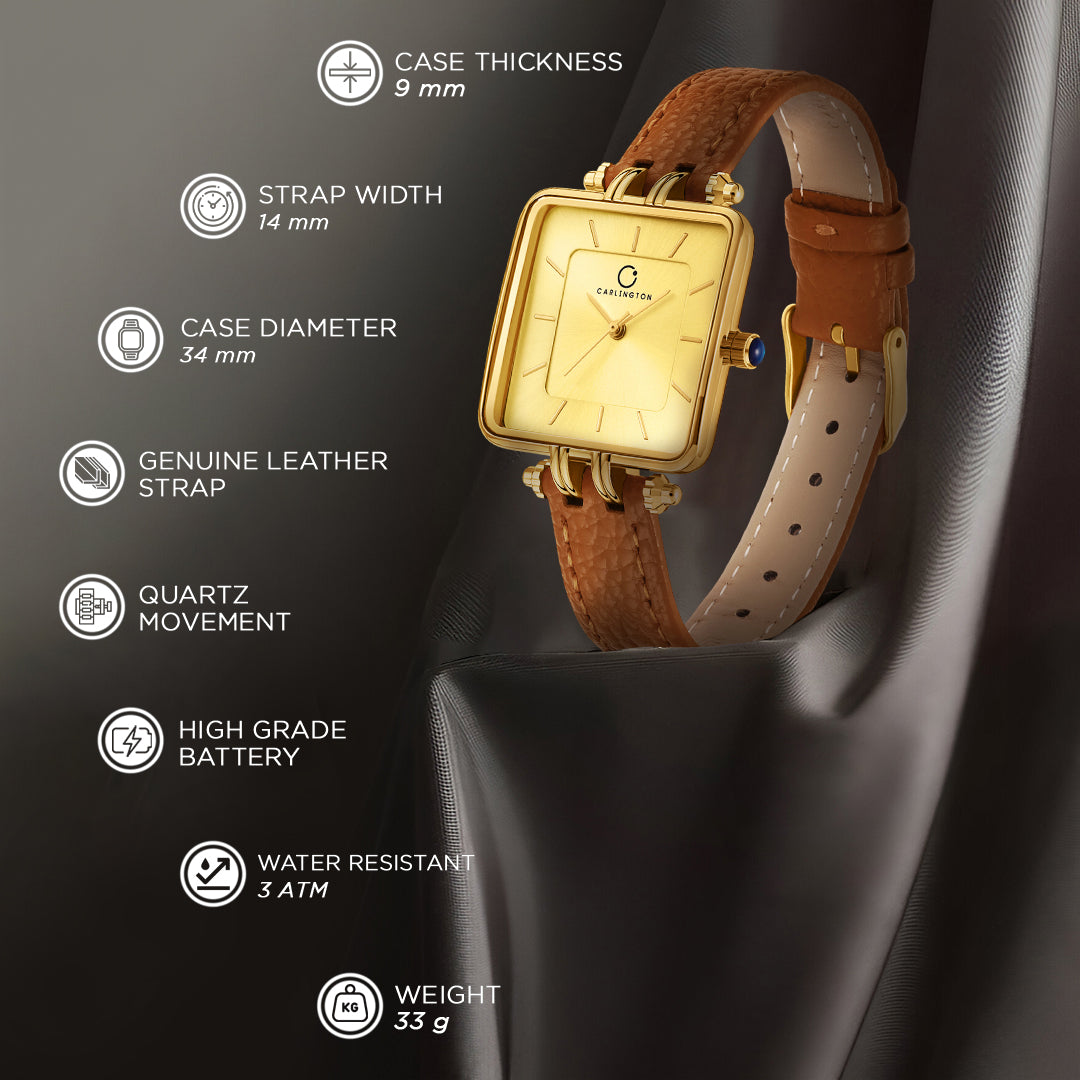 Carlington Aura Series Analog Women Wrist Watches with Premium Leather Belt Strap Fashion Watches for Ladies - CT_209