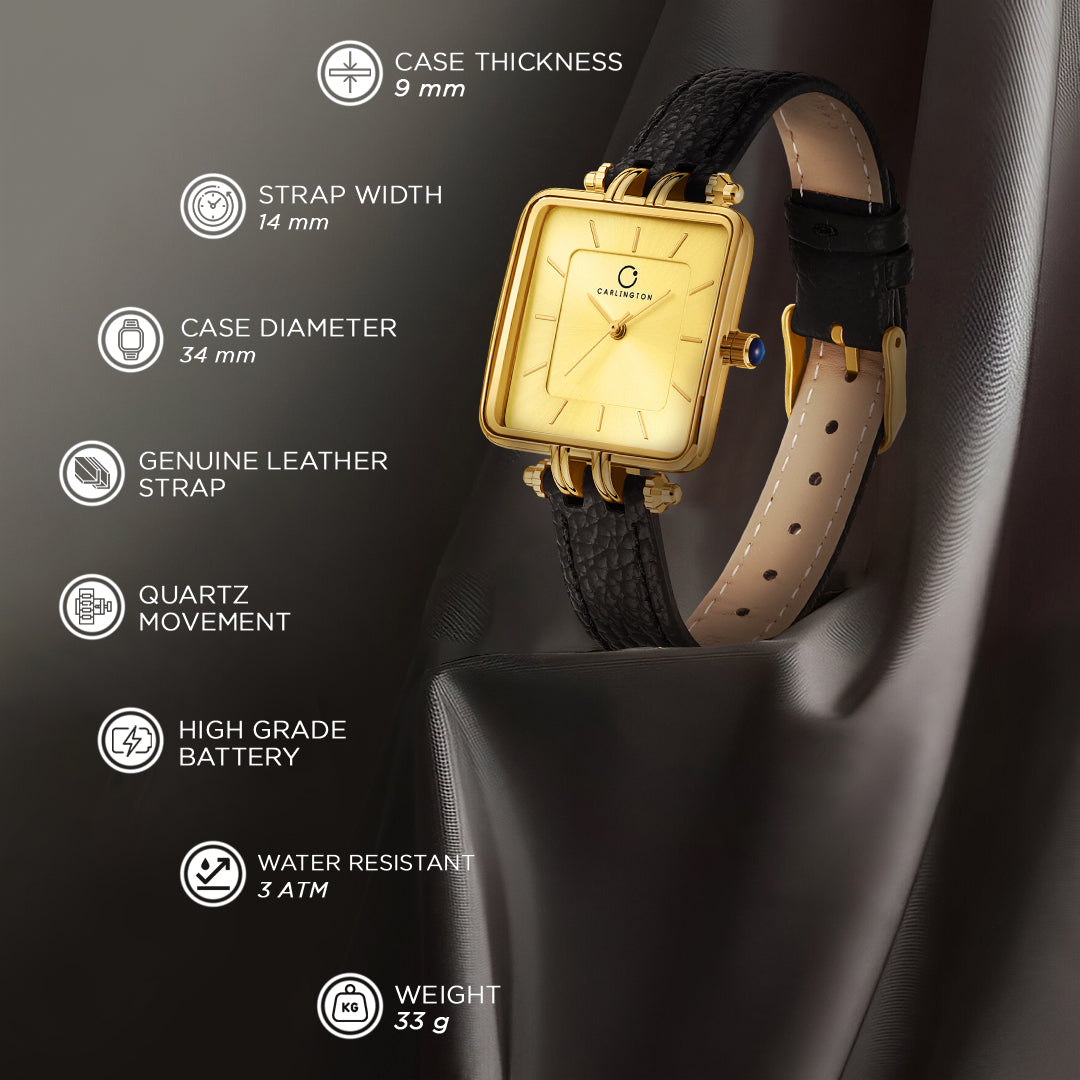 Carlington Aura Series Analog Women Wrist Watches with Premium Leather Belt Strap Fashion Watches for Ladies - CT_209