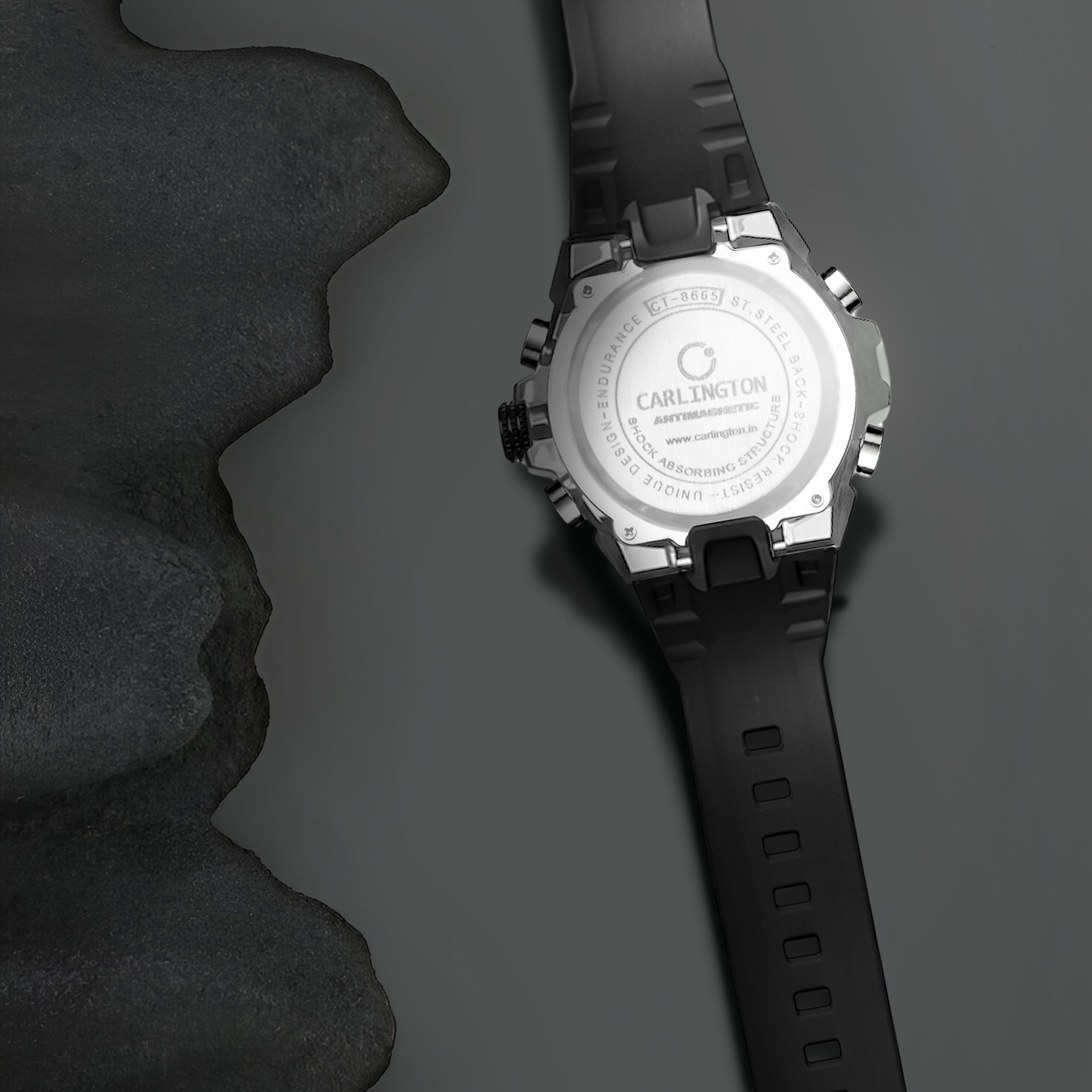 Carlington Analog-Digital Sports Watch, Dual Time,Alarm, Stopwatch, Calendar, Water-Resistant, Shock-Resistant, Back Light Display. The Perfect Watches for Men-CT_8675