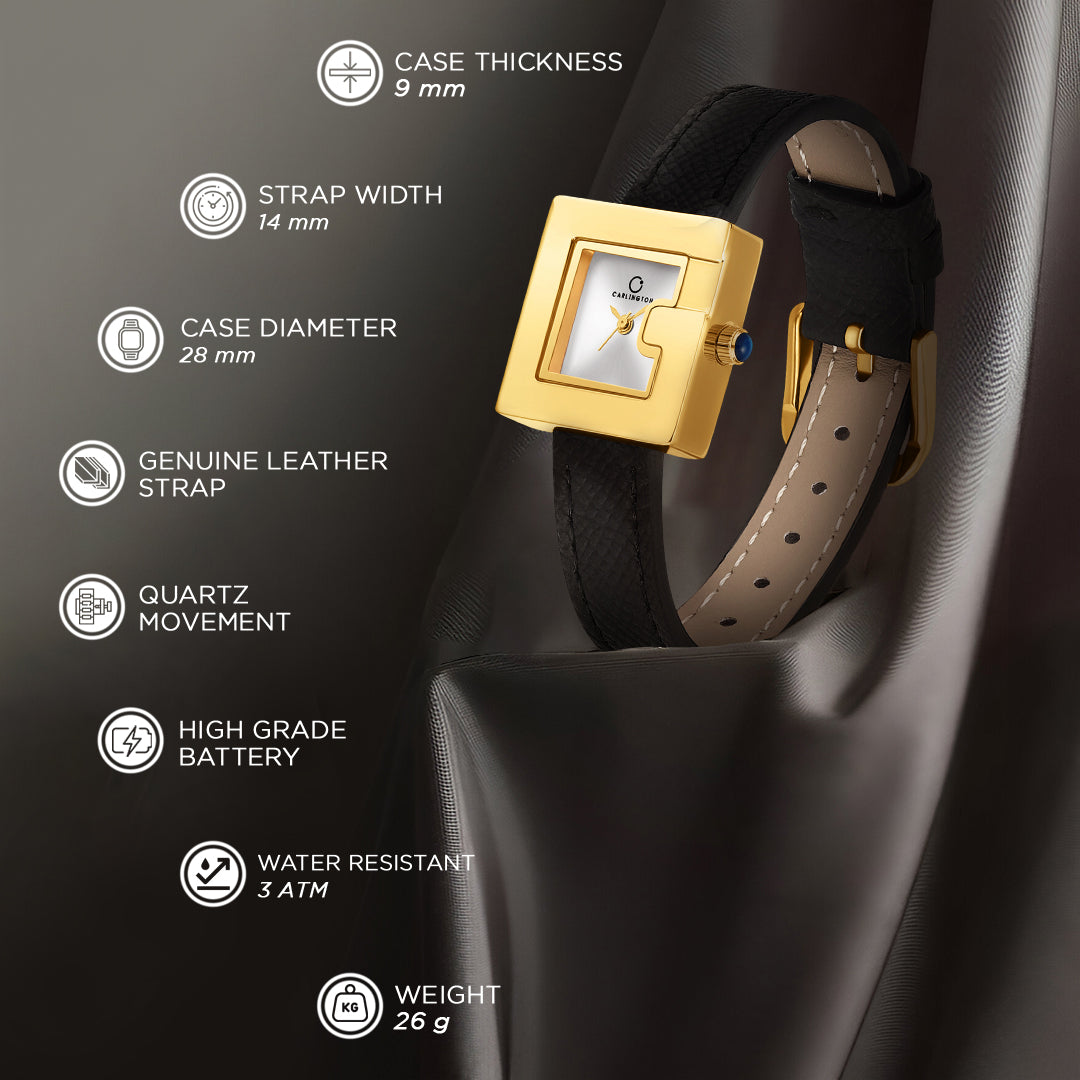 Carlington Aura Series Analog Women Wrist Watches with Premium Leather Belt Strap | Premium Fashion Watches for Ladies | CT - 207