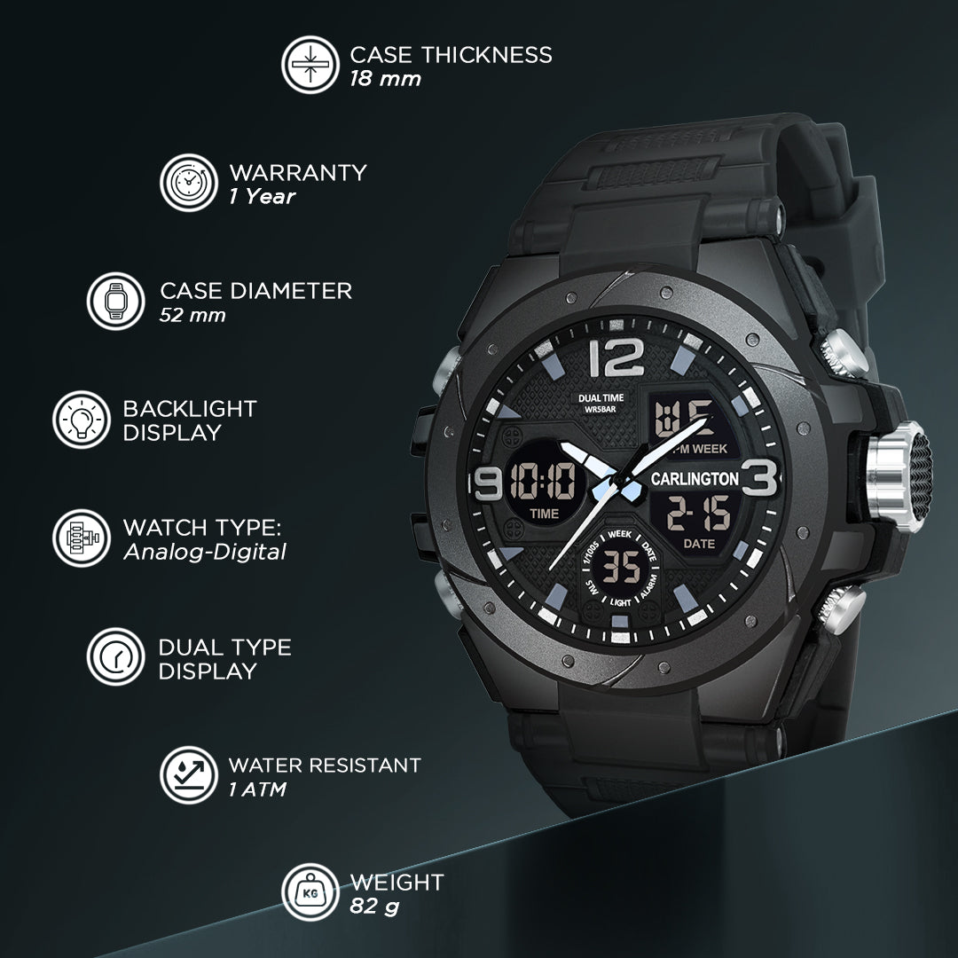 Carlington Edurance Series Digital Analog Watch - 9105