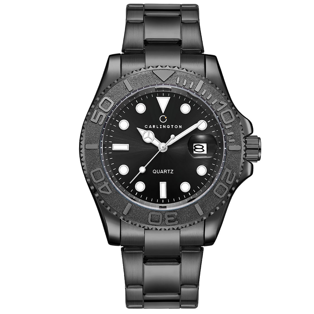 Carlington Meridian Series Analog Men Wrist Watches with Stainless Steel Chain Strap & Date Display | Fashion Watches for Gents | CT - 4010