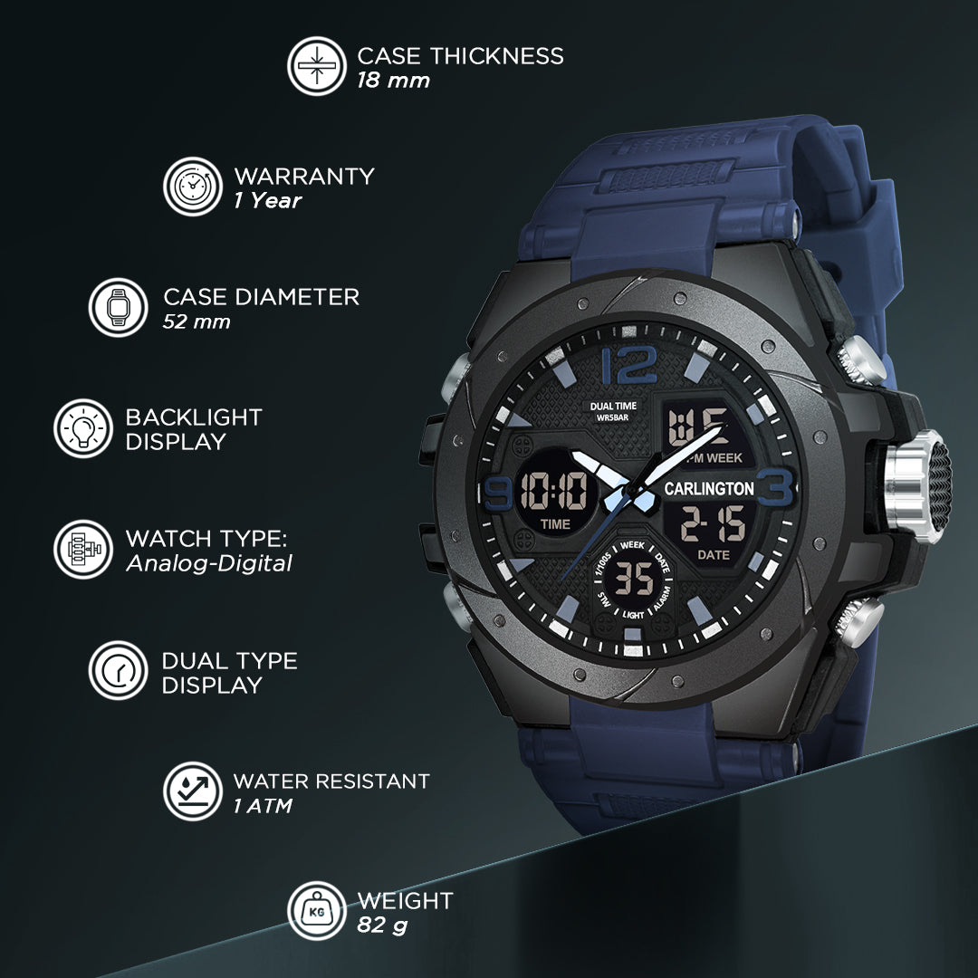 Carlington Edurance Series Digital Analog Watch - 9105