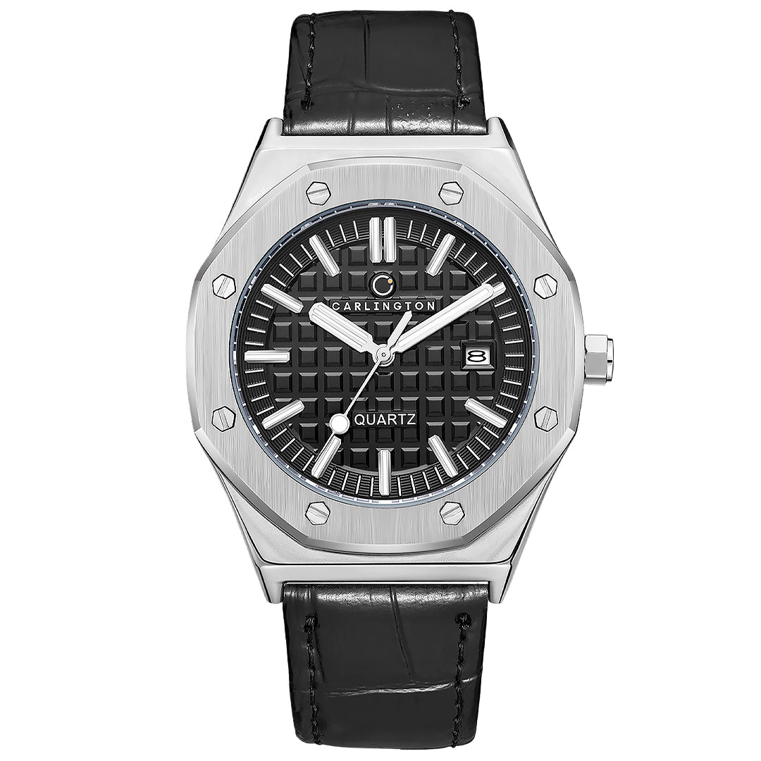 Carlington Meridian Series Analog Men Wrist Watches with Premium Leather Belt Strap | Premium Fashion Watches for Gents | CT - 4040