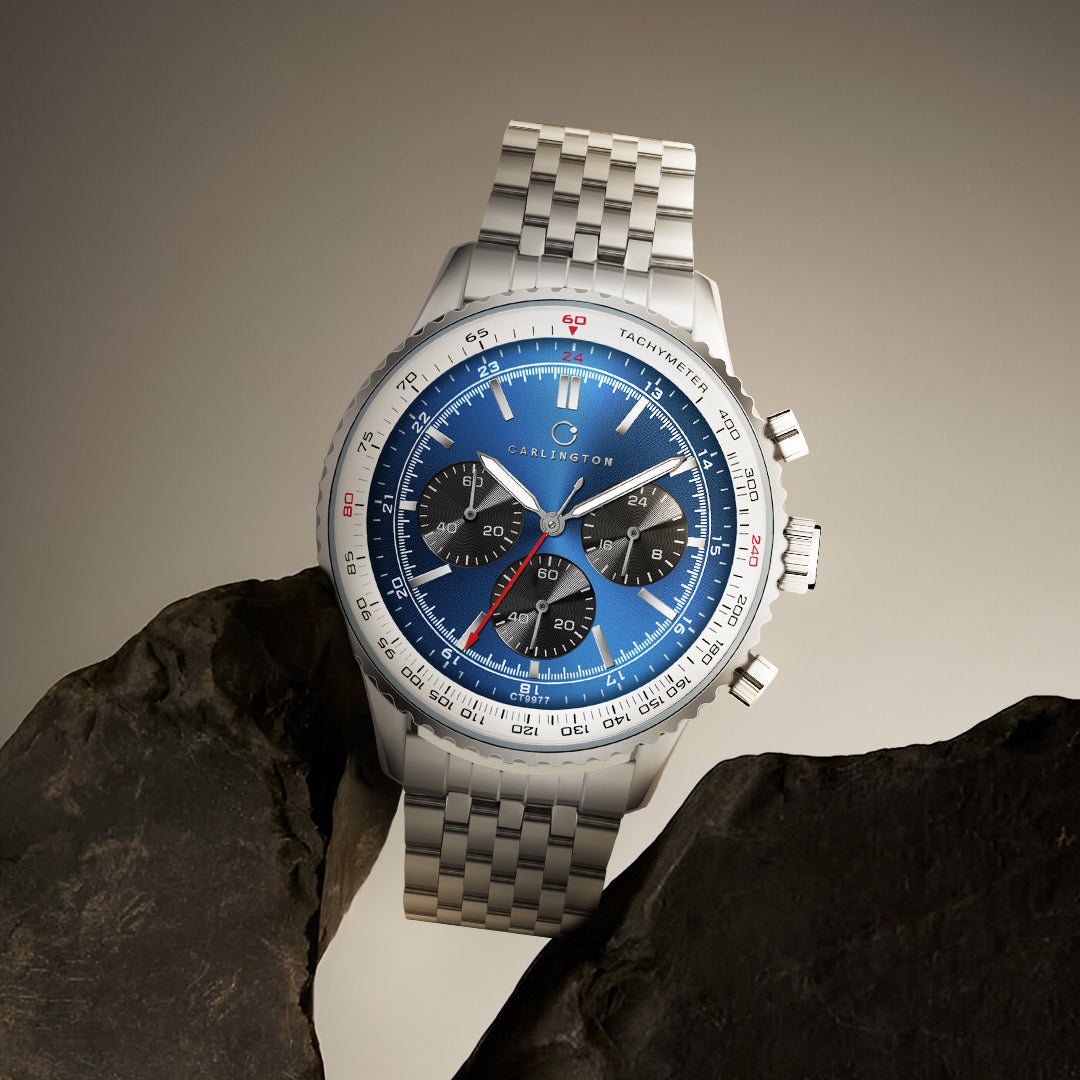Carlington Legacy Series Analog Wrist Watches with Chronograph & Stainless steel Strap for Men - CT 9977