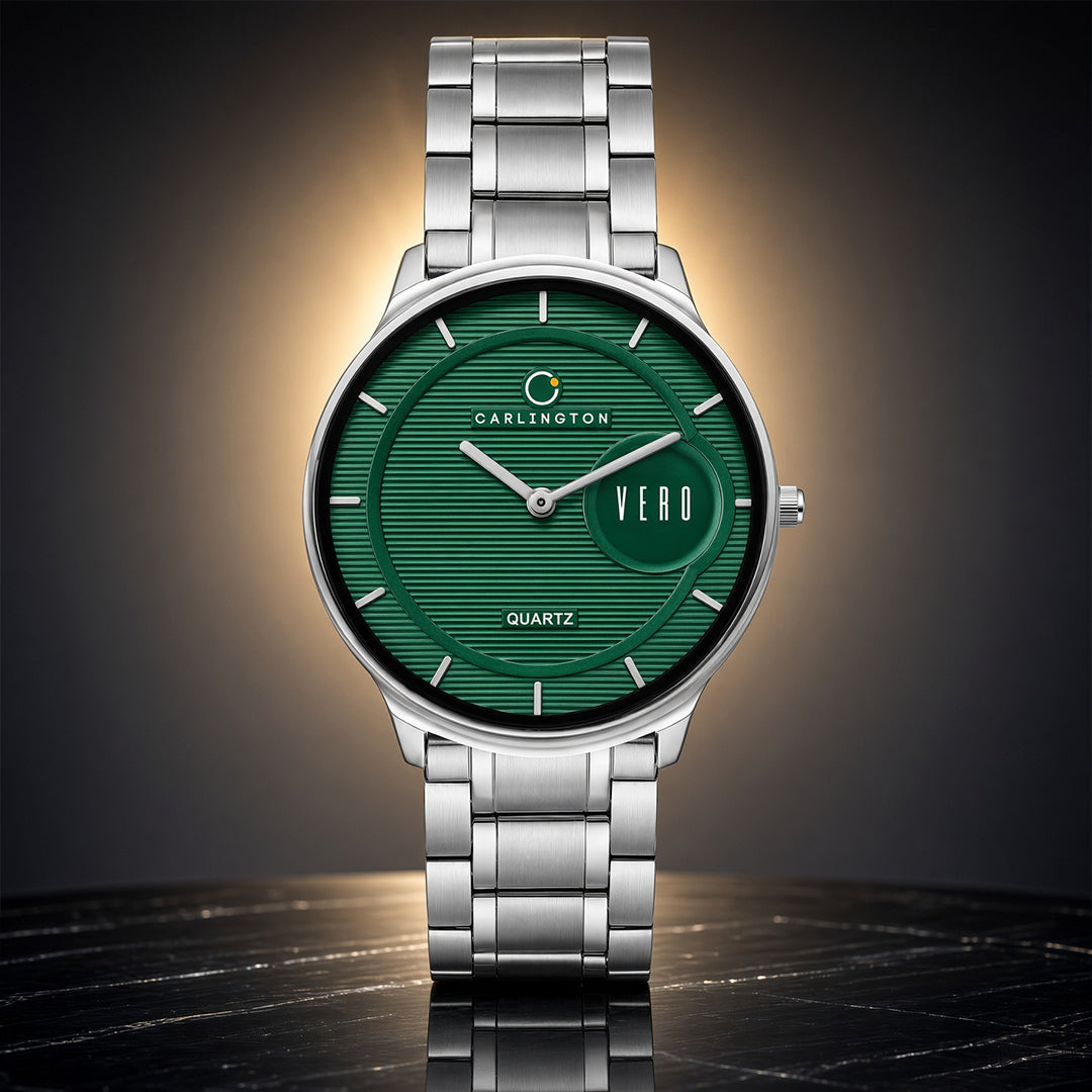 Carlington Vero Series Slim Analog Wrist Watches Stainless Steel Strap for Men CT1122
