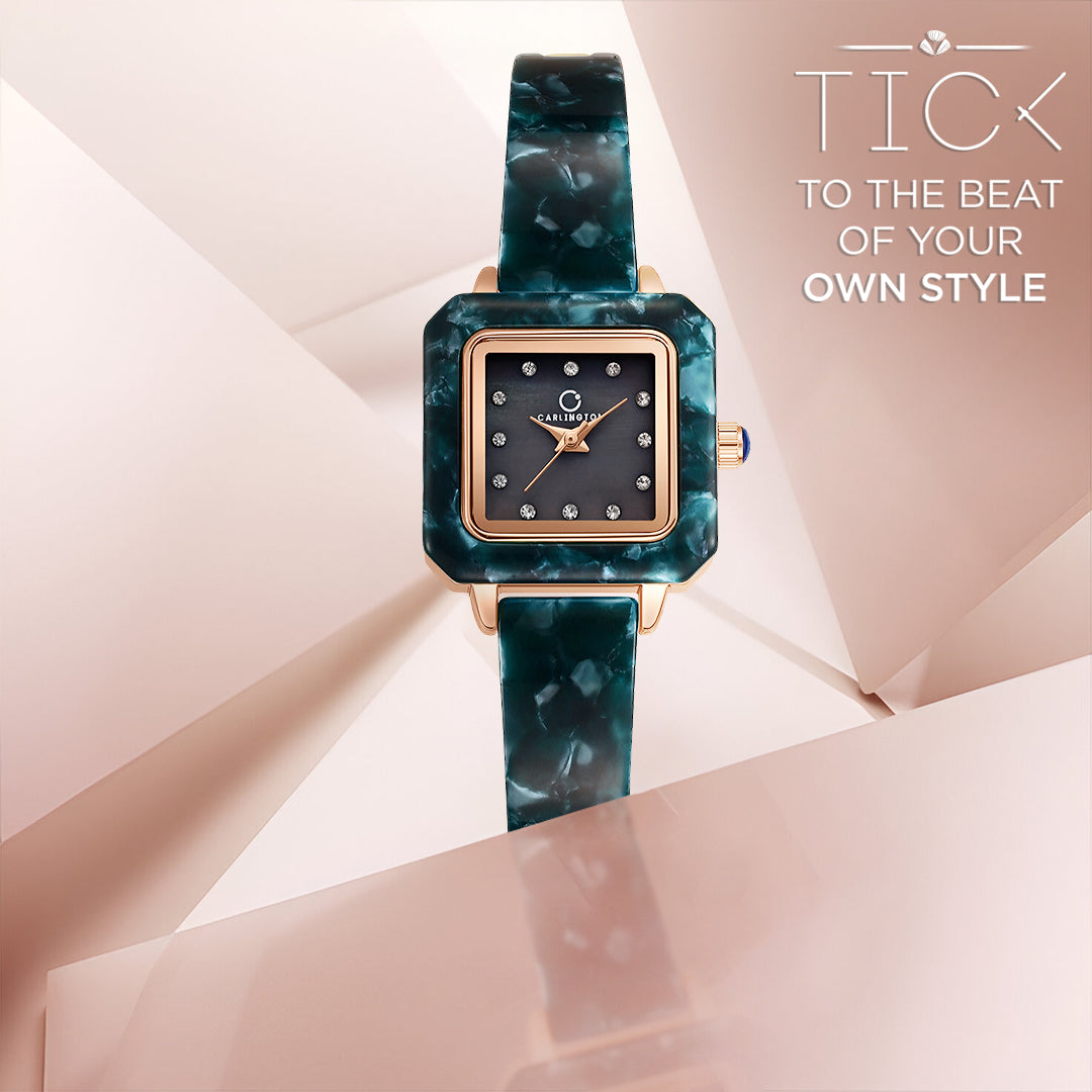 Carlington Diva Series Analog Women Wrist Watches with Stainless Steel Chain Strap | Premium Fashion Watches for Ladies | CT - 121