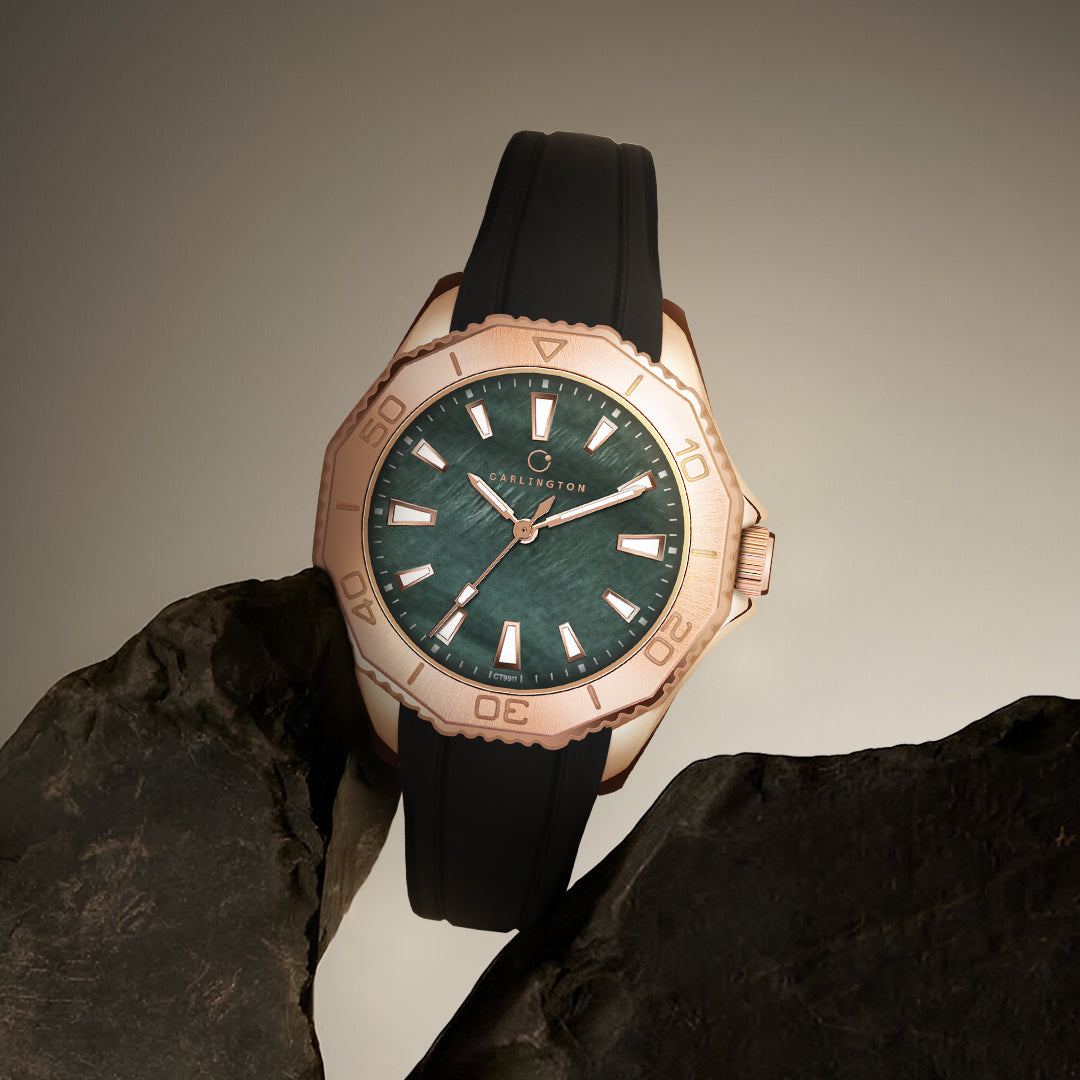 Carlington Legacy Series Analog Wrist Watches & Silicone Strap for Women - CT 9911