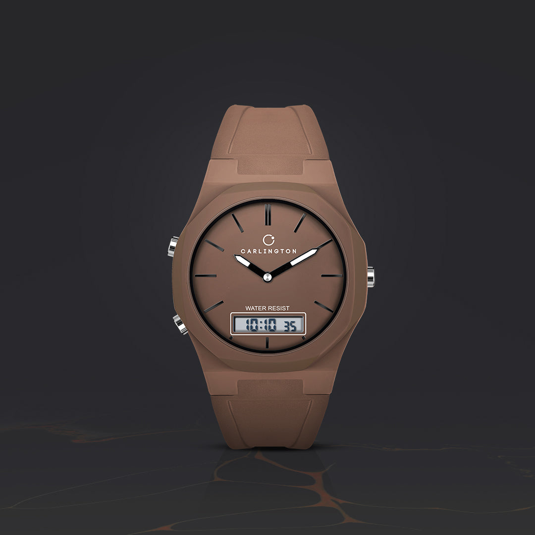 Carlington Endurance Series Analog-Digital Sports Watches For Men And Boys - CT_9145 Brown