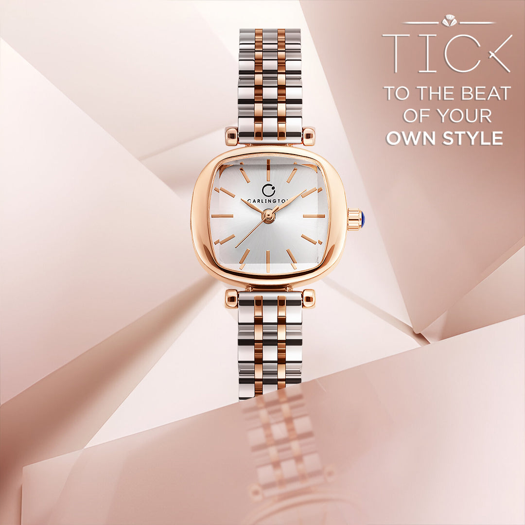 Carlington Diva Series Analog Women Wrist Watches with Stainless Steel Chain Strap | Premium Fashion Watches for Ladies | CT - 106