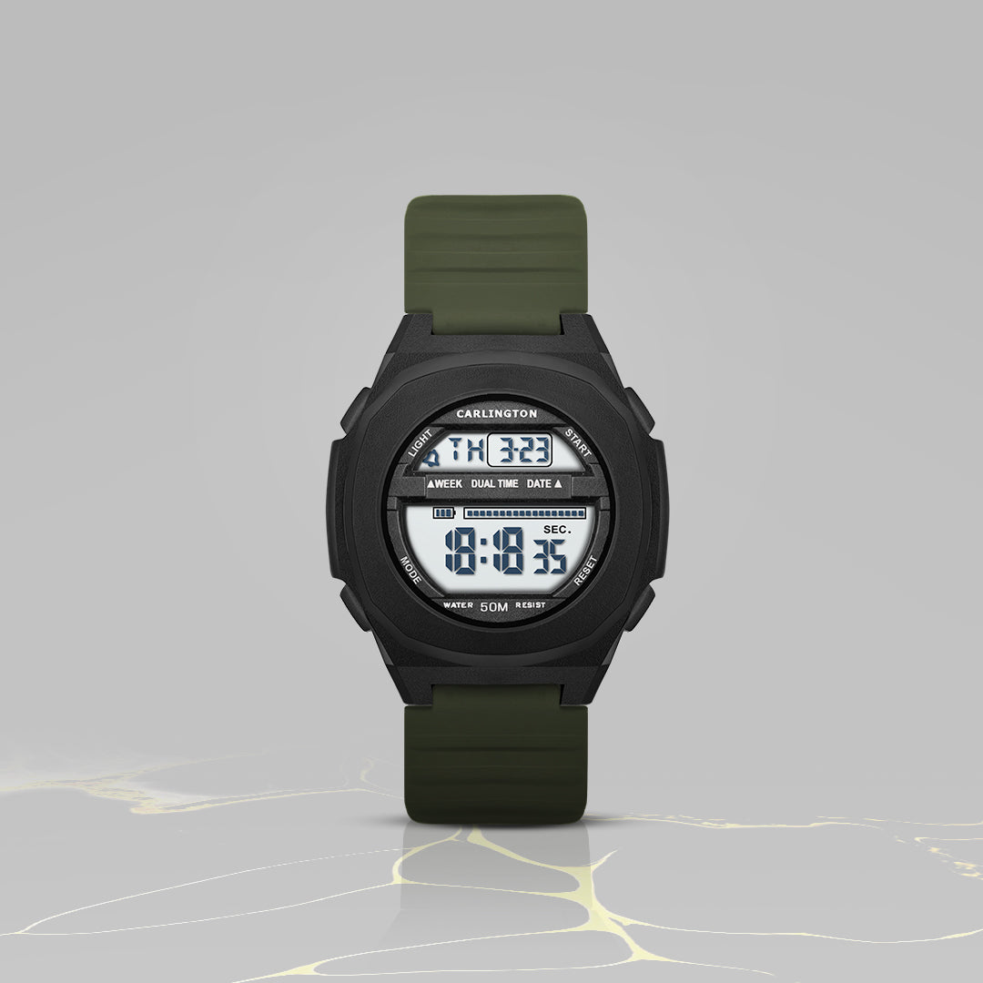 Carlington Endurance Series Digital Sports Watches For Men & Women - CT_9117 Green