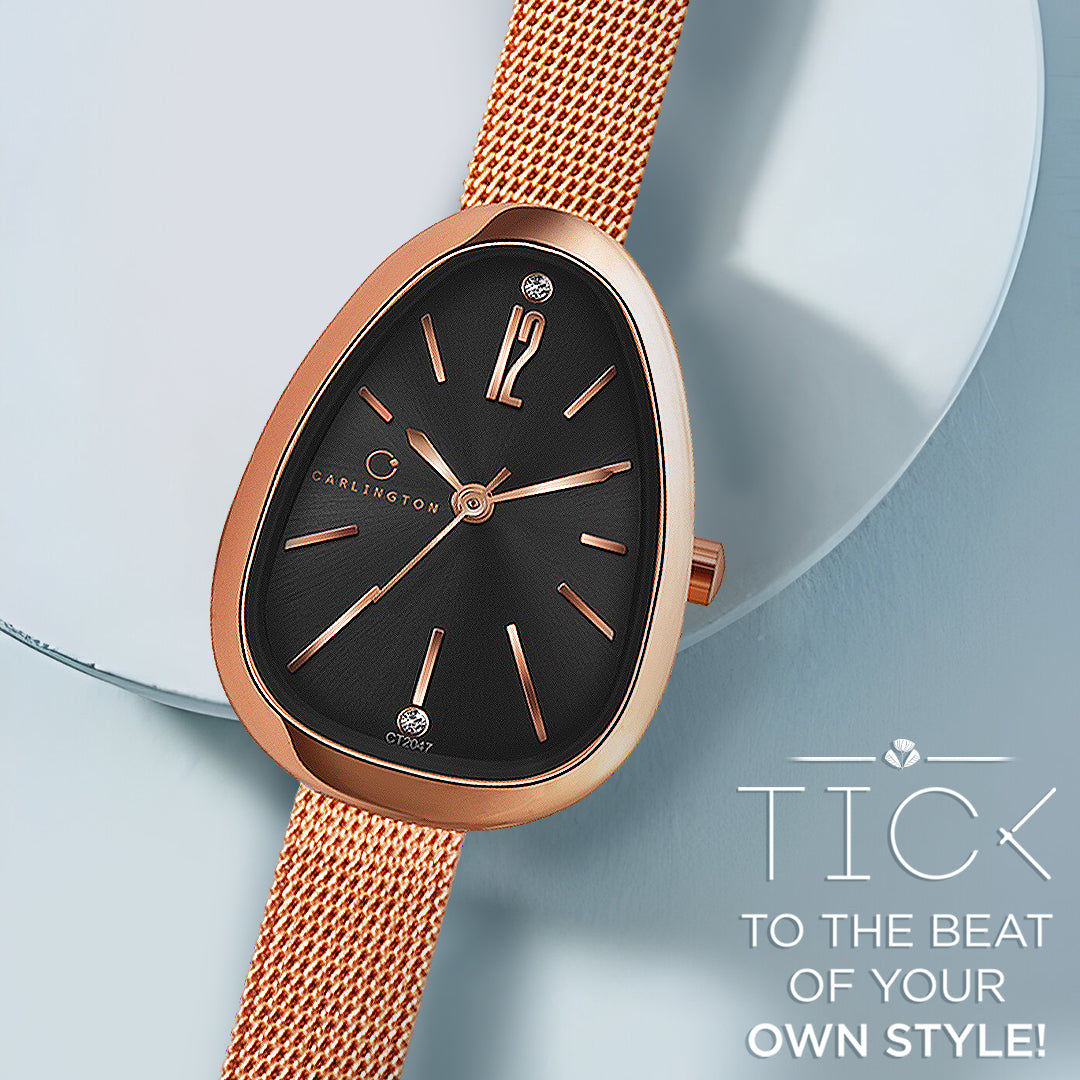 Iconic 2047 Rose Black Analog Womens Watch