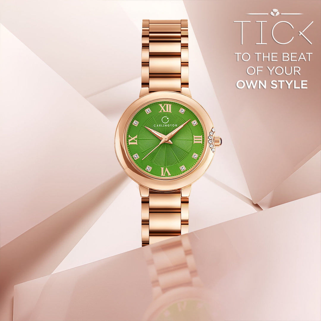 Carlington Diva Series Analog Women Wrist Watches with Stainless Steel Chain Strap | Premium Fashion Watches for Ladies | CT - 111