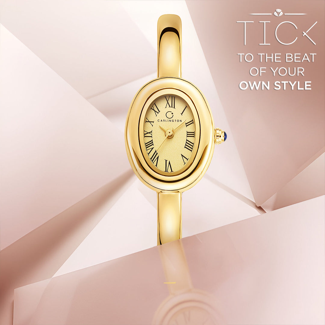 Carlington Diva Series Analog Women Wrist Watches with Stainless Steel Chain Strap | Premium Fashion Watches for Ladies | CT - 122