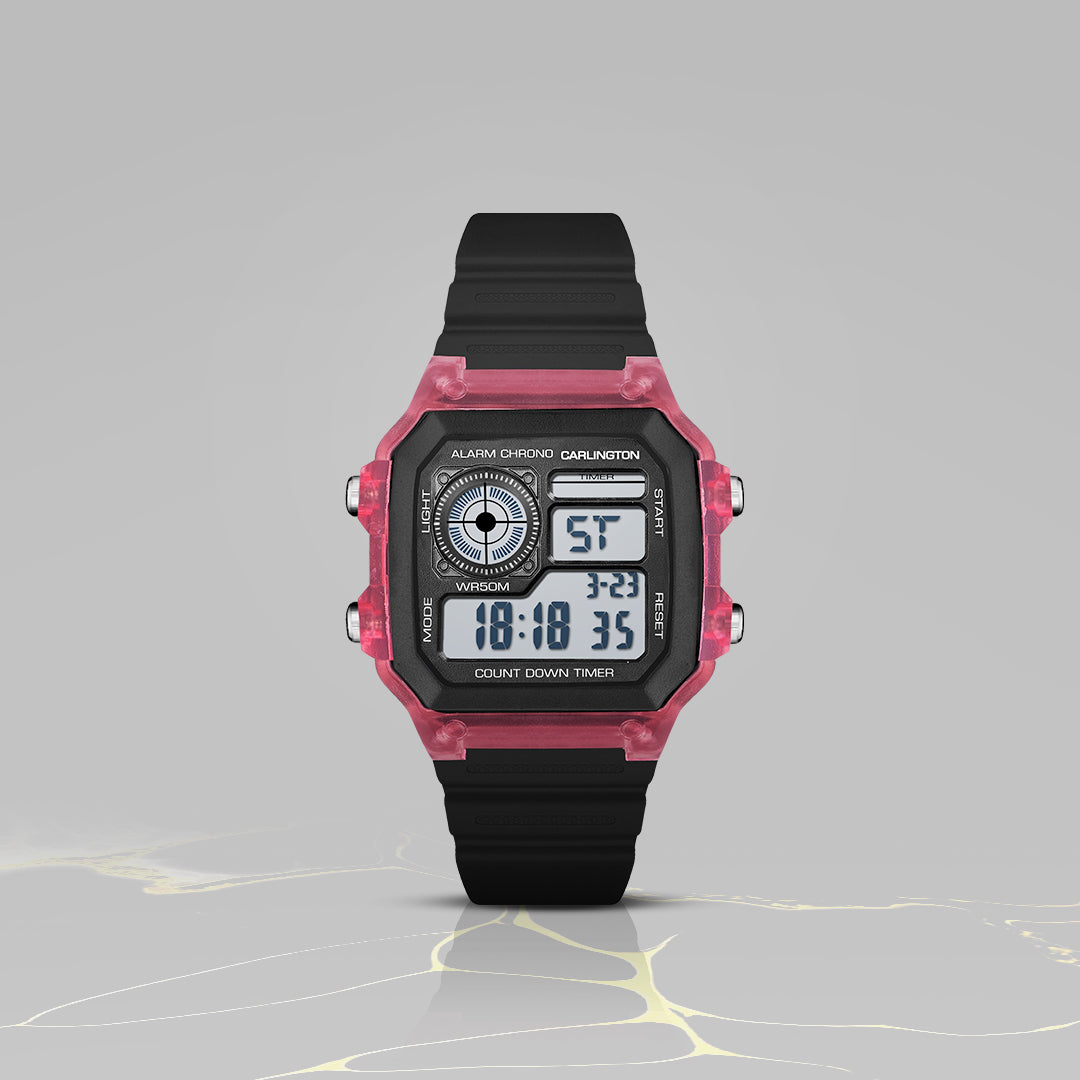 Carlington Endurance Series Digital Sports Watches For Men & Women - CT_9079 Red-Black