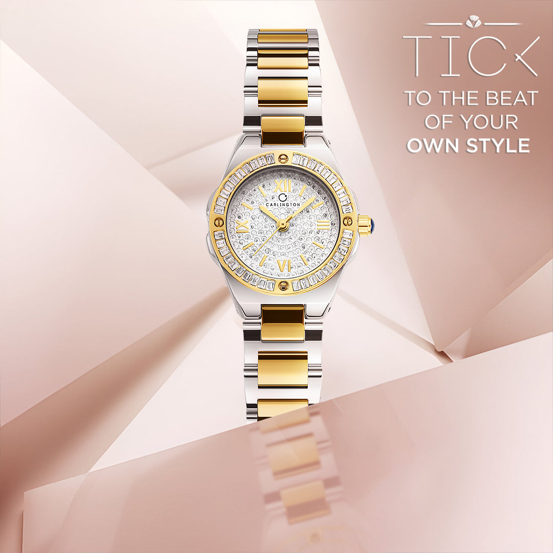 Carlington Diva Series Analog Women Wrist Watches with Stainless Steel Chain Strap | Premium Fashion Watches for Ladies | CT - 116