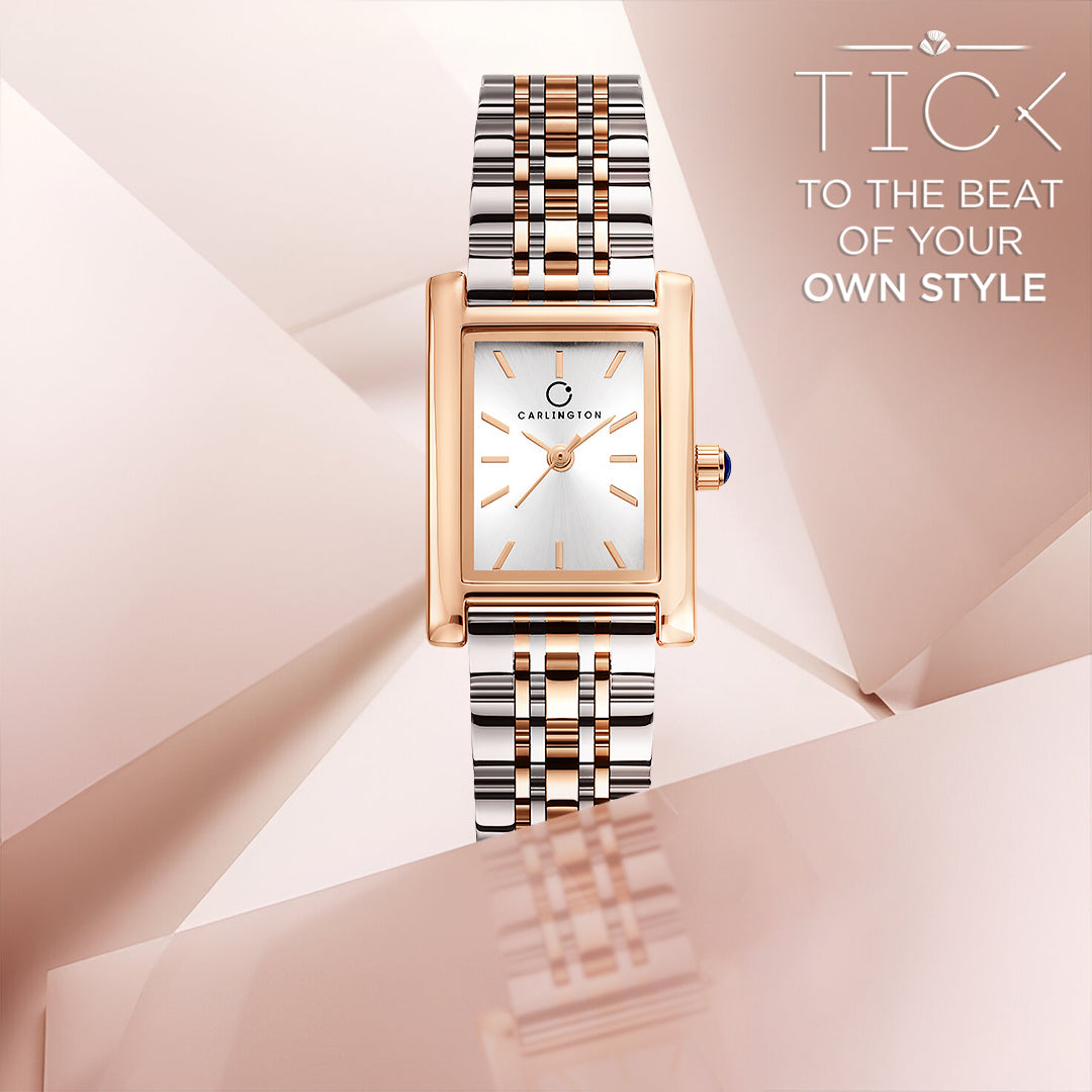 Carlington Diva Series Analog Women Wrist Watches with Stainless Steel Chain Strap | Premium Fashion Watches for Ladies | CT - 108