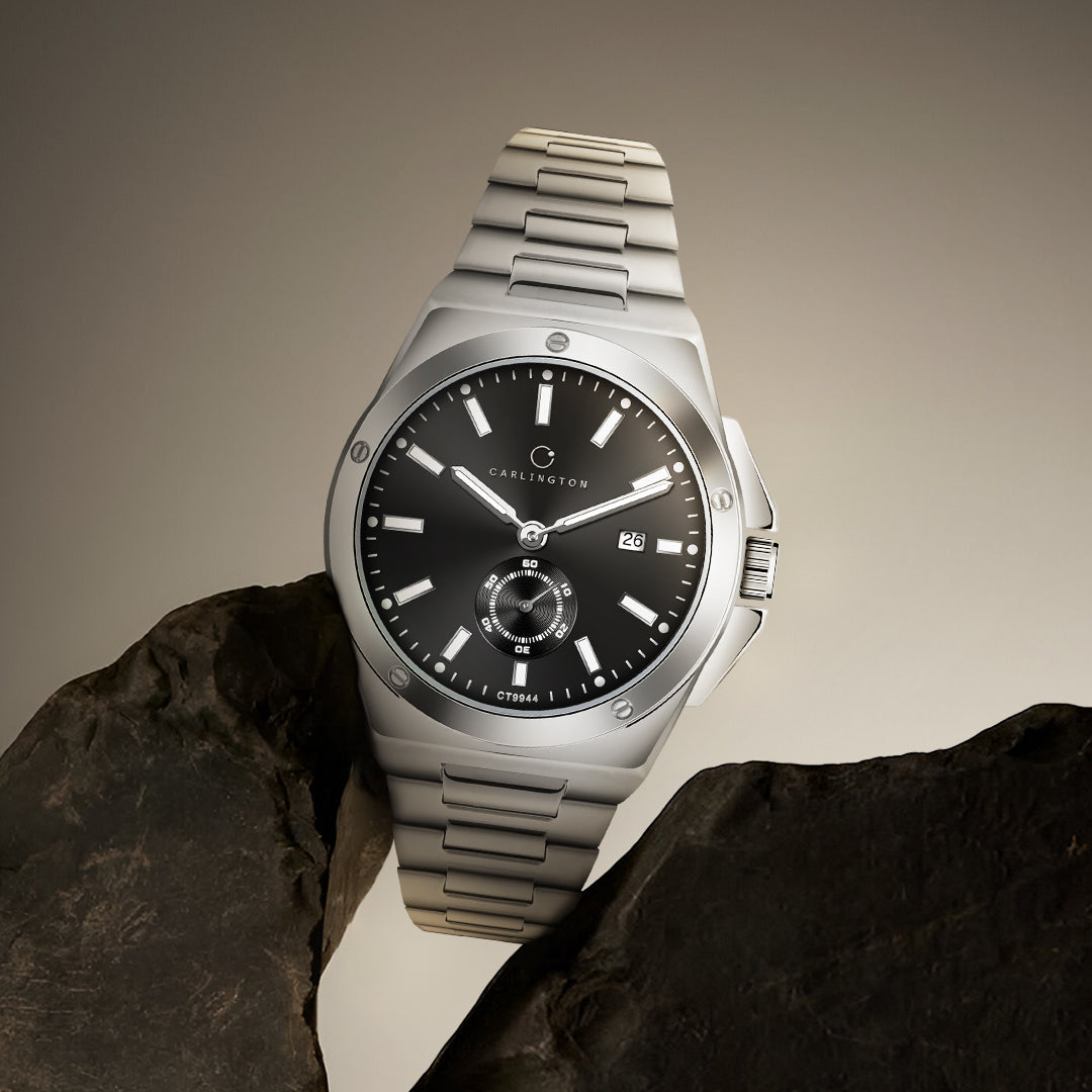 Carlington Legacy Series Analog Wrist Watches with Chronograph Stainless  Steel Strap for Men CT 9944