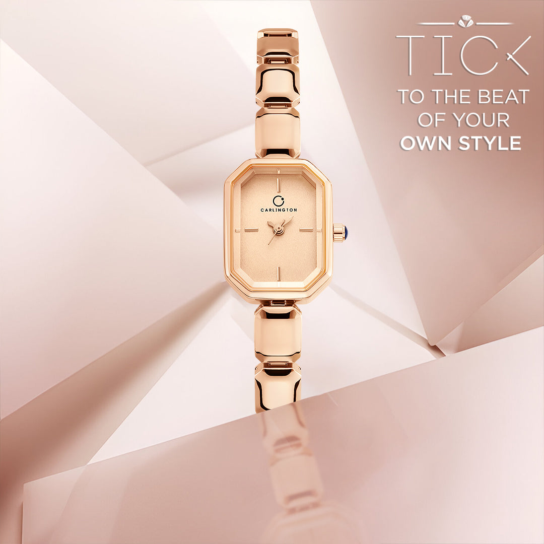 Carlington Diva Series Analog Women Wrist Watches with Stainless Steel Chain Strap | Premium Fashion Watches for Ladies | CT - 118