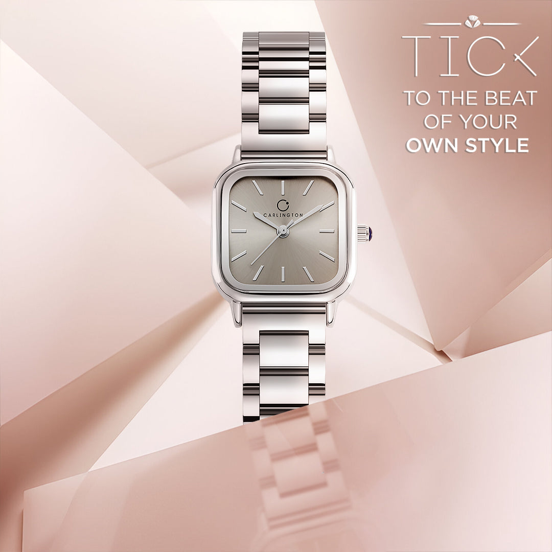 Carlington Diva Series Analog Women Wrist Watches with Stainless Steel Chain Strap | Premium Fashion Watches for Ladies | CT - 112