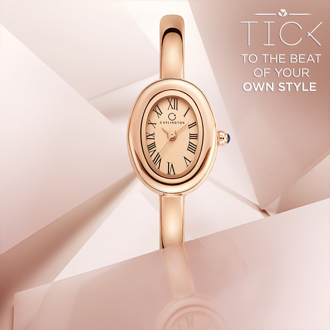 Carlington Diva Series Analog Women Wrist Watches with Stainless Steel Chain Strap | Premium Fashion Watches for Ladies | CT - 122