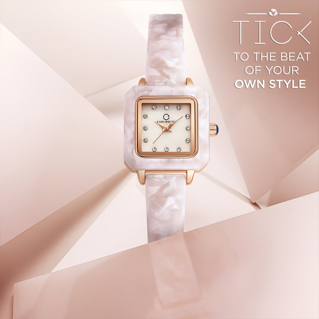 Carlington Diva Series Analog Women Wrist Watches with Stainless Steel Chain Strap | Premium Fashion Watches for Ladies | CT - 121