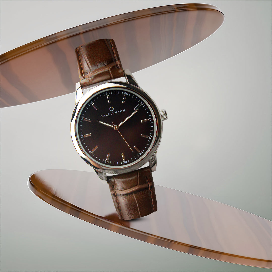 Carlington Aristocrat Series Analog Watches for Men with Premium Leather Strap - CT 1077