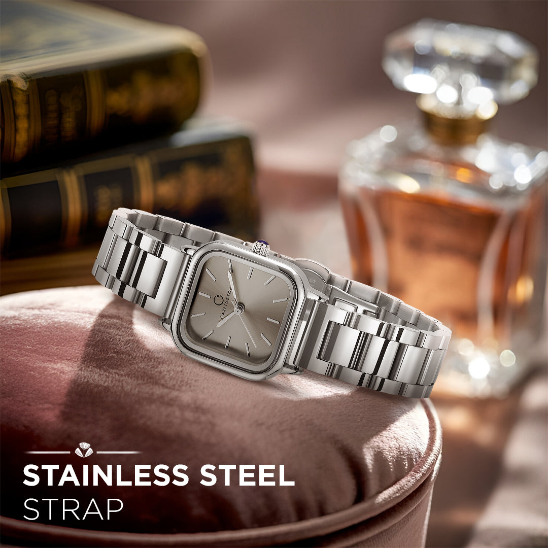 Carlington Diva Series Analog Women Wrist Watches with Stainless Steel Chain Strap | Premium Fashion Watches for Ladies | CT - 112