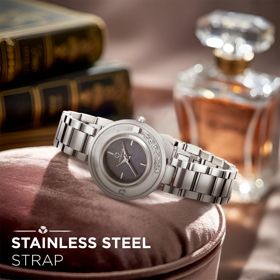 Carlington Diva Series Analog Women Wrist Watches with Stainless Steel Chain Strap | Premium Fashion Watches for Ladies | CT - 119