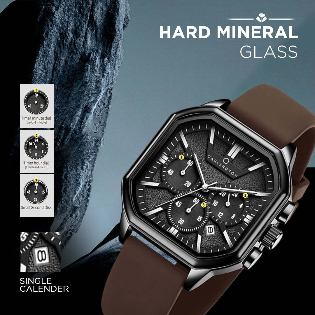 Carlington ASTRO 053 Subdued Brown – Premium Men's Chronograph-Style Analog Quartz Watch
