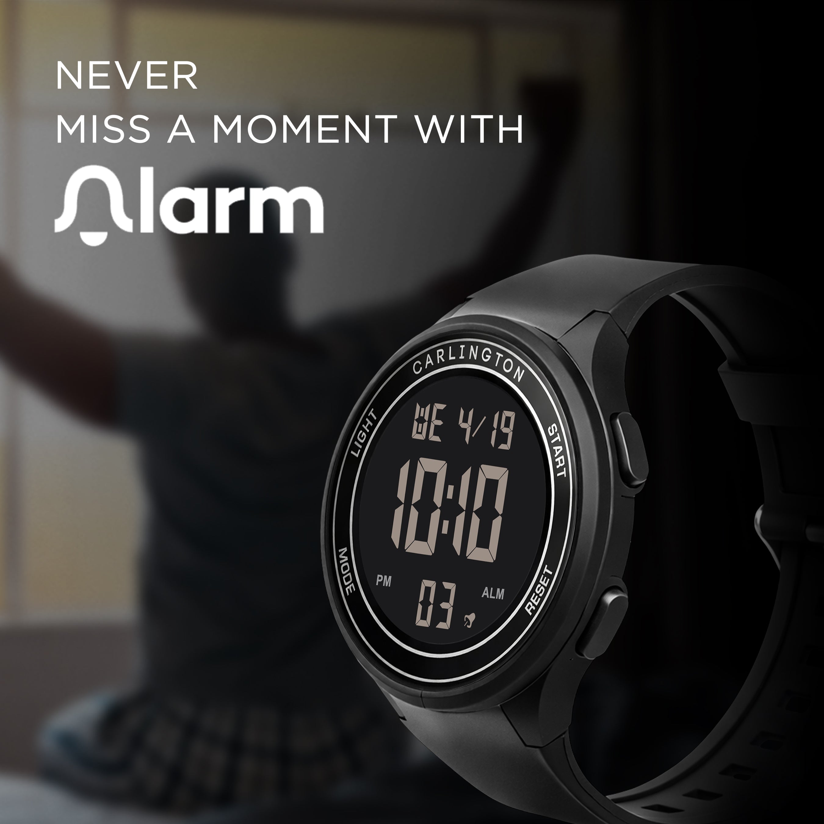 Carlington Digital Sports Watch,Alarm, Stopwatch, Water-Resistant, Shock-Resistant, Back Light Display. The Perfect Watches for Men-CT_8685